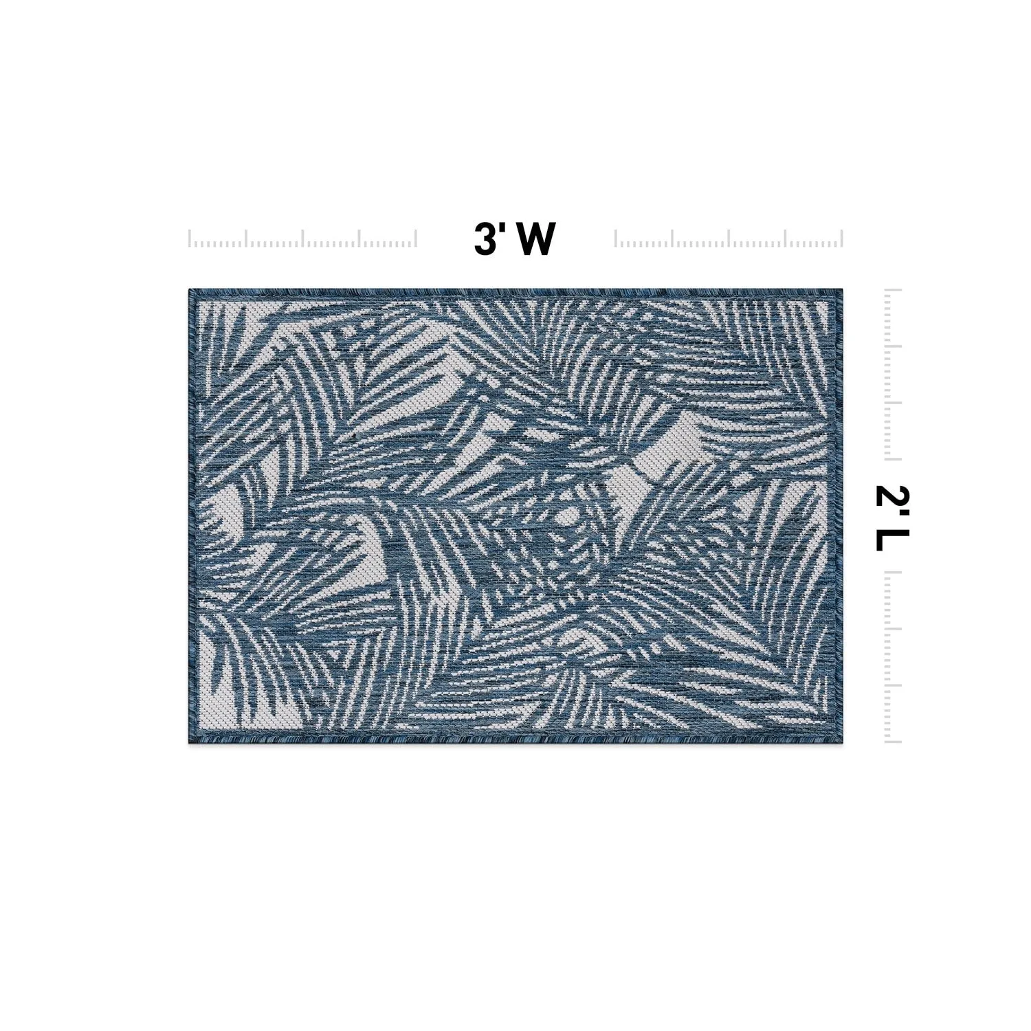 World Rug Gallery Contemporary Palm Leaf Textured Flat Weave Indoor/Outdoor Area Rug