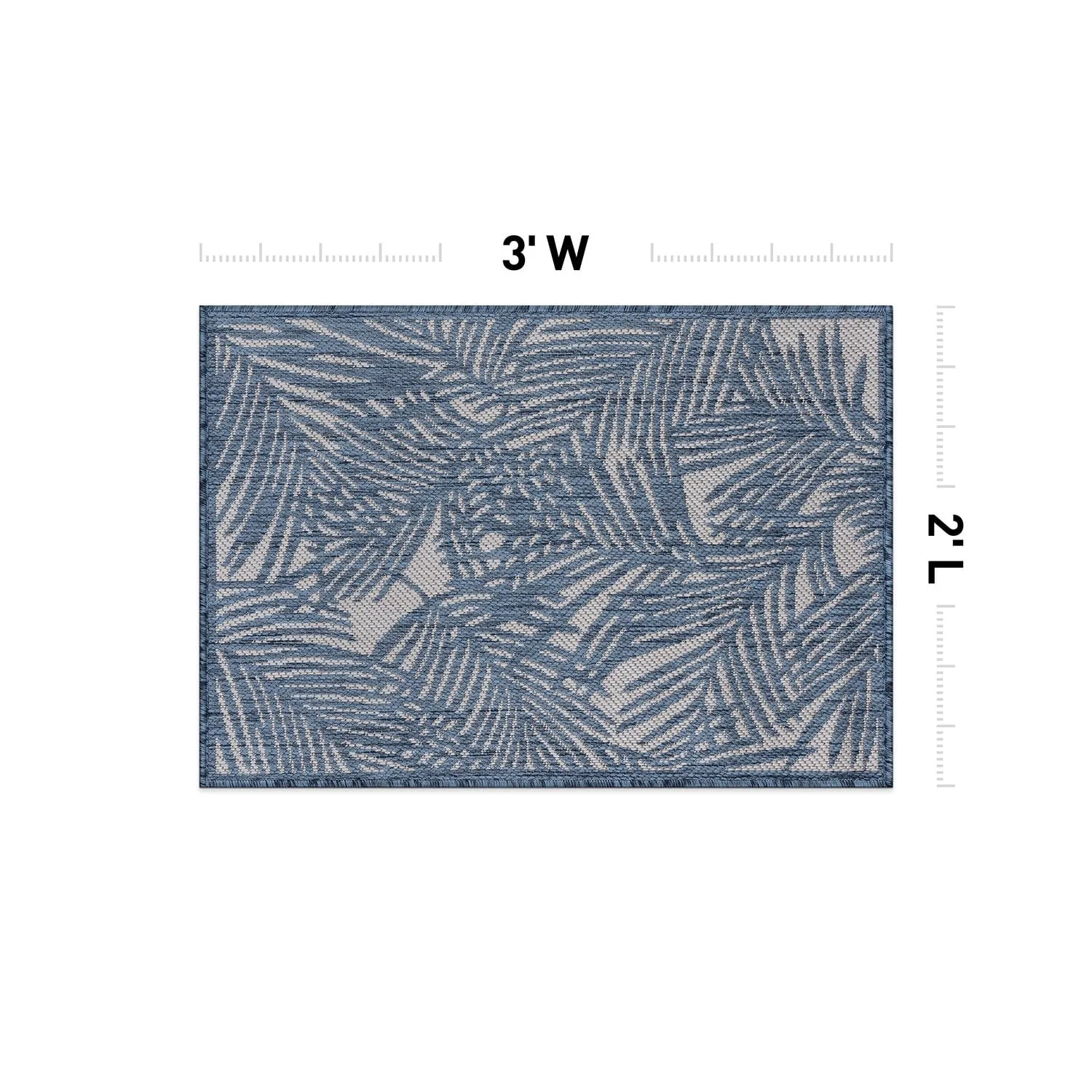 World Rug Gallery Contemporary Palm Leaf Textured Flat Weave Indoor/Outdoor Area Rug
