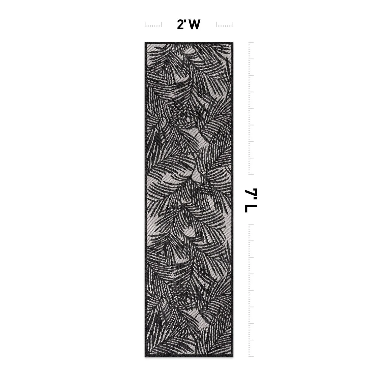 World Rug Gallery Contemporary Palm Leaf Textured Flat Weave Indoor/Outdoor Area Rug