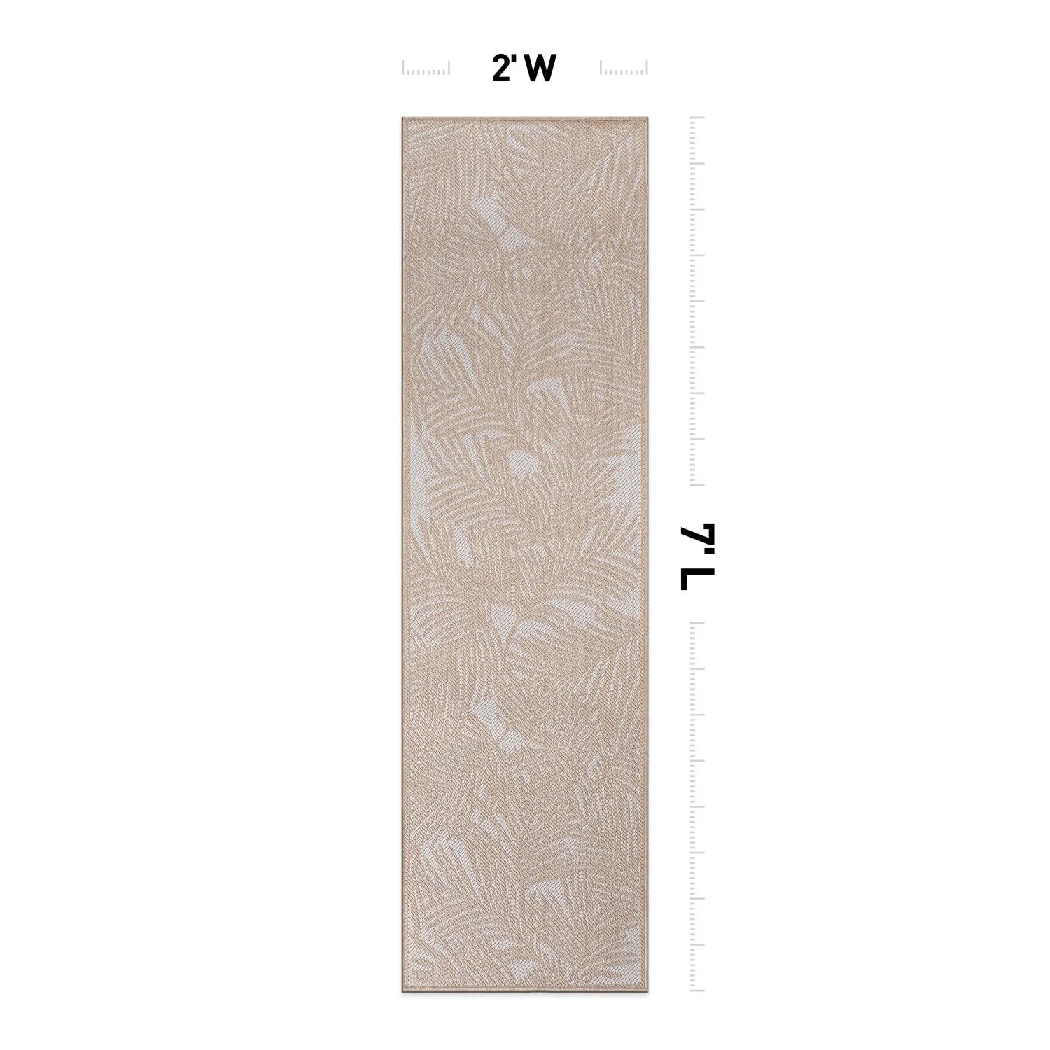 World Rug Gallery Contemporary Palm Leaf Textured Flat Weave Indoor/Outdoor Area Rug