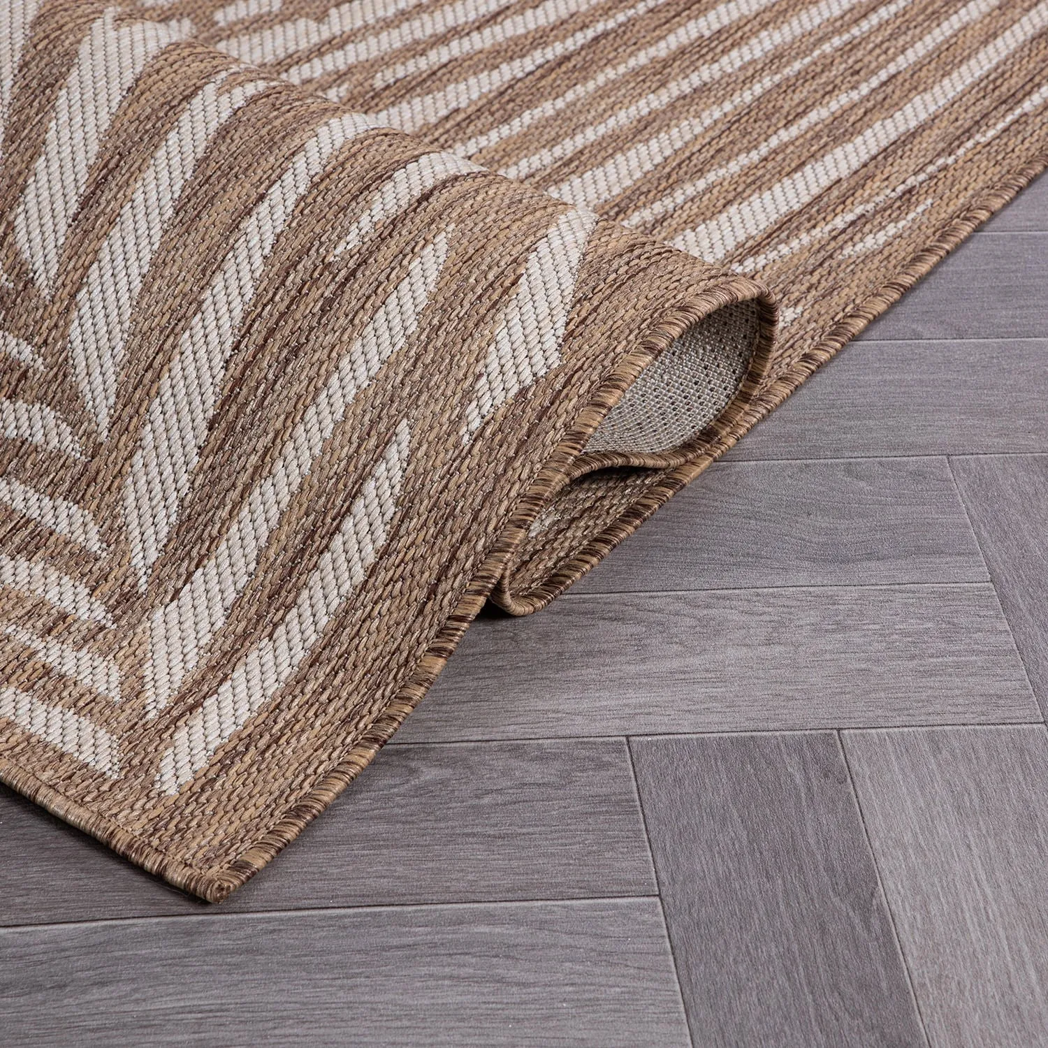 World Rug Gallery Contemporary Palm Leaf Textured Flat Weave Indoor/Outdoor Area Rug