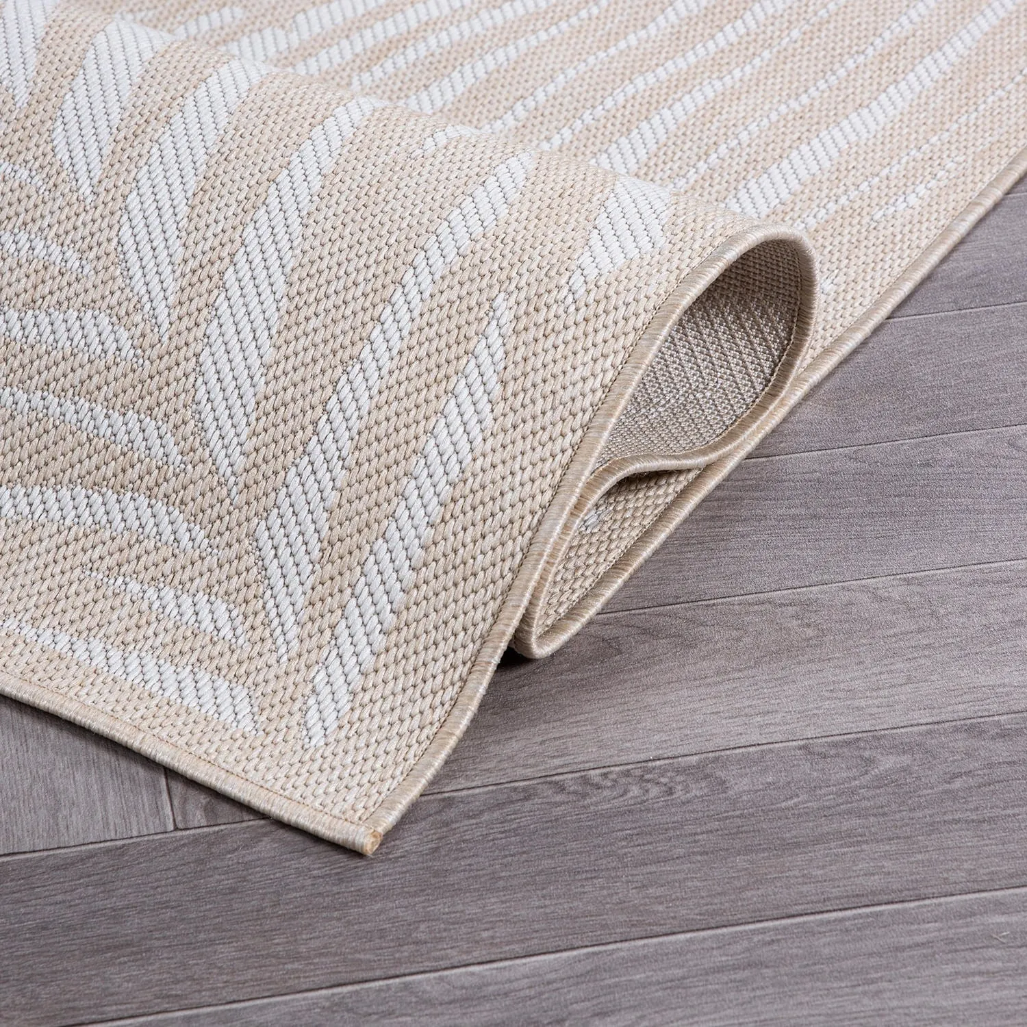World Rug Gallery Contemporary Palm Leaf Textured Flat Weave Indoor/Outdoor Area Rug