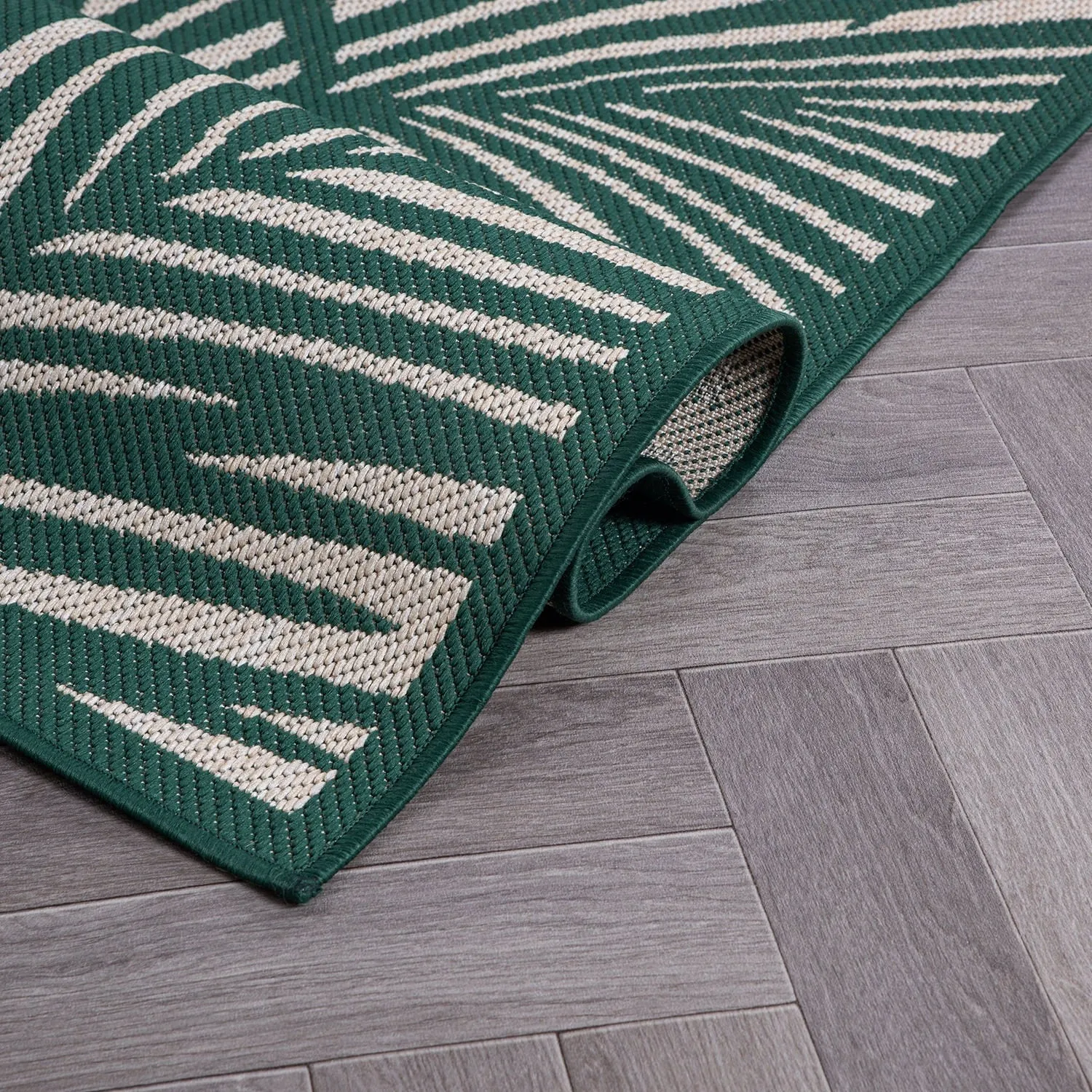 World Rug Gallery Contemporary Palm Leaf Textured Flat Weave Indoor/Outdoor Area Rug