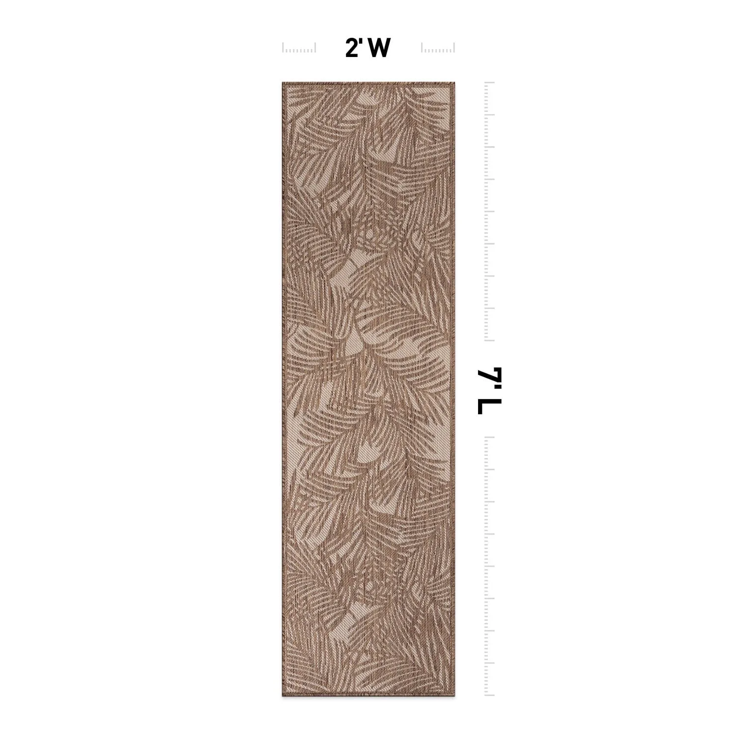 World Rug Gallery Contemporary Palm Leaf Textured Flat Weave Indoor/Outdoor Area Rug