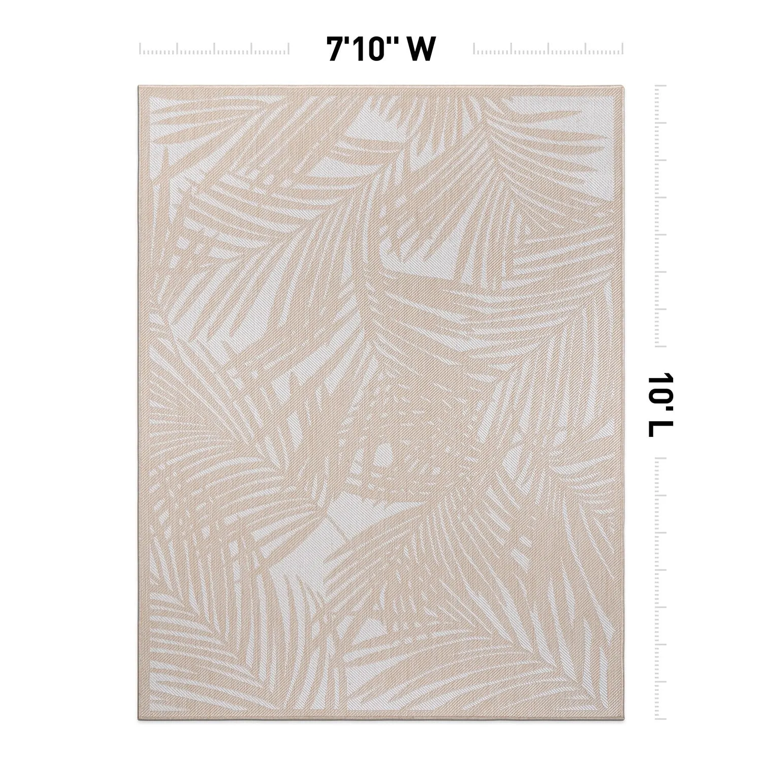 World Rug Gallery Contemporary Palm Leaf Textured Flat Weave Indoor/Outdoor Area Rug