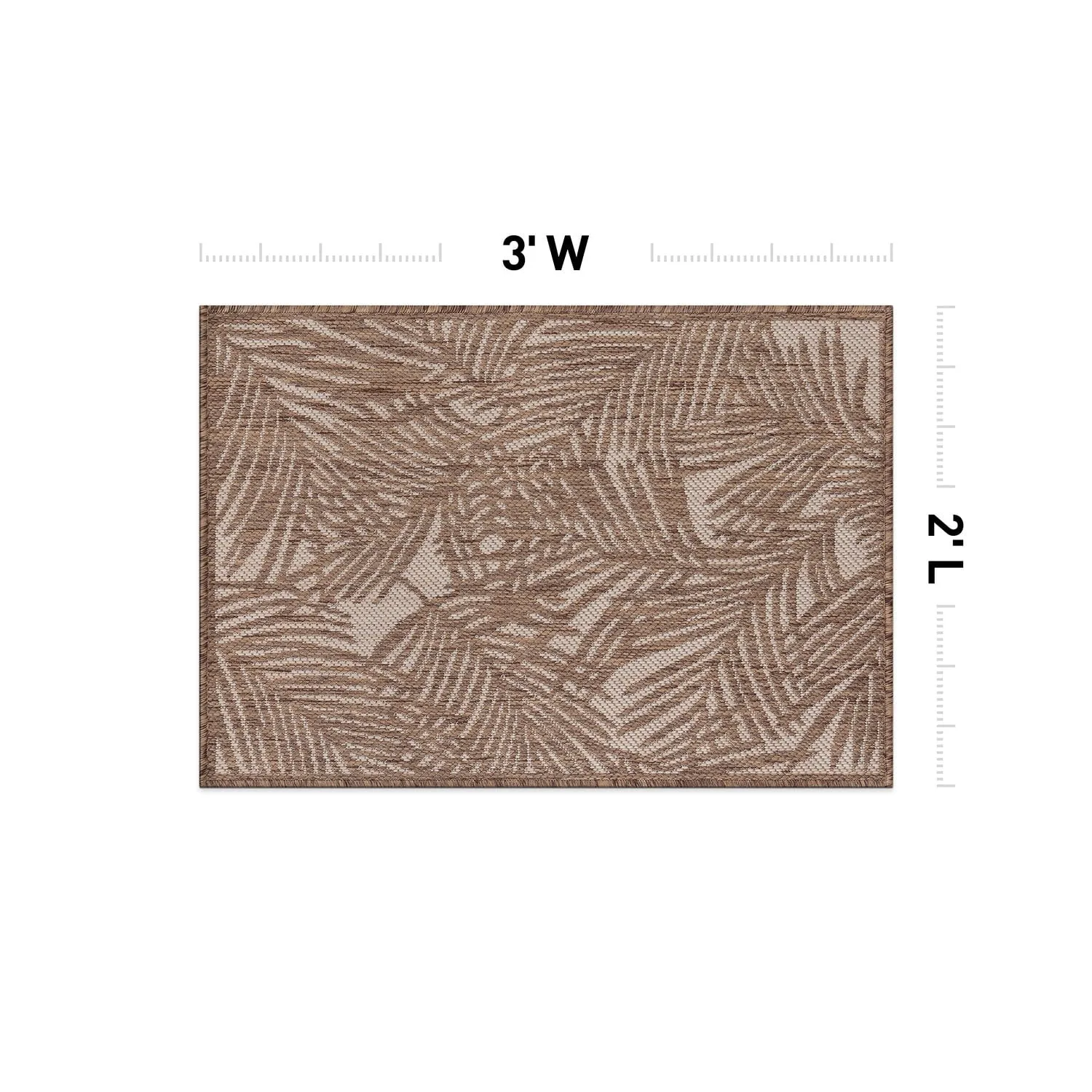 World Rug Gallery Contemporary Palm Leaf Textured Flat Weave Indoor/Outdoor Area Rug