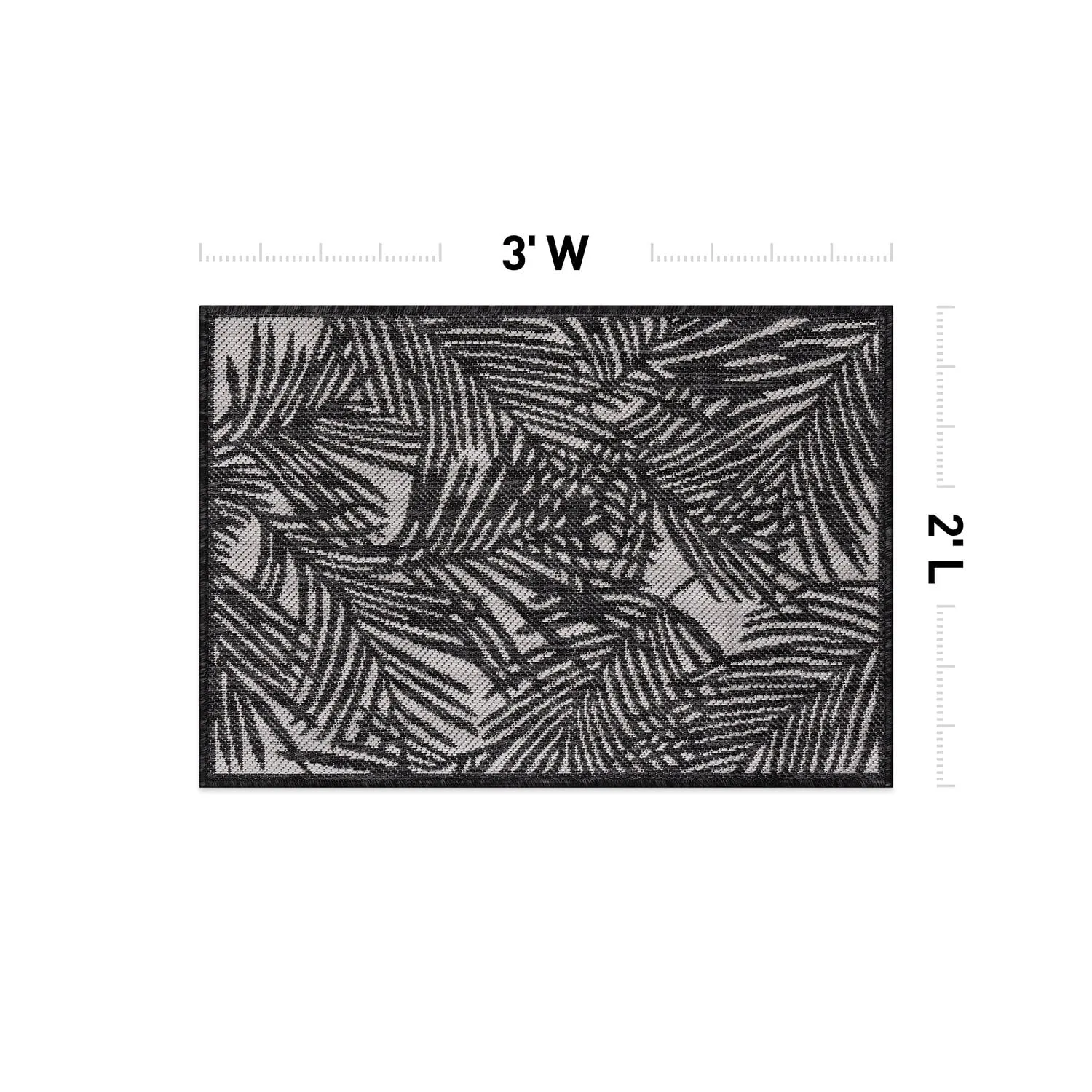 World Rug Gallery Contemporary Palm Leaf Textured Flat Weave Indoor/Outdoor Area Rug