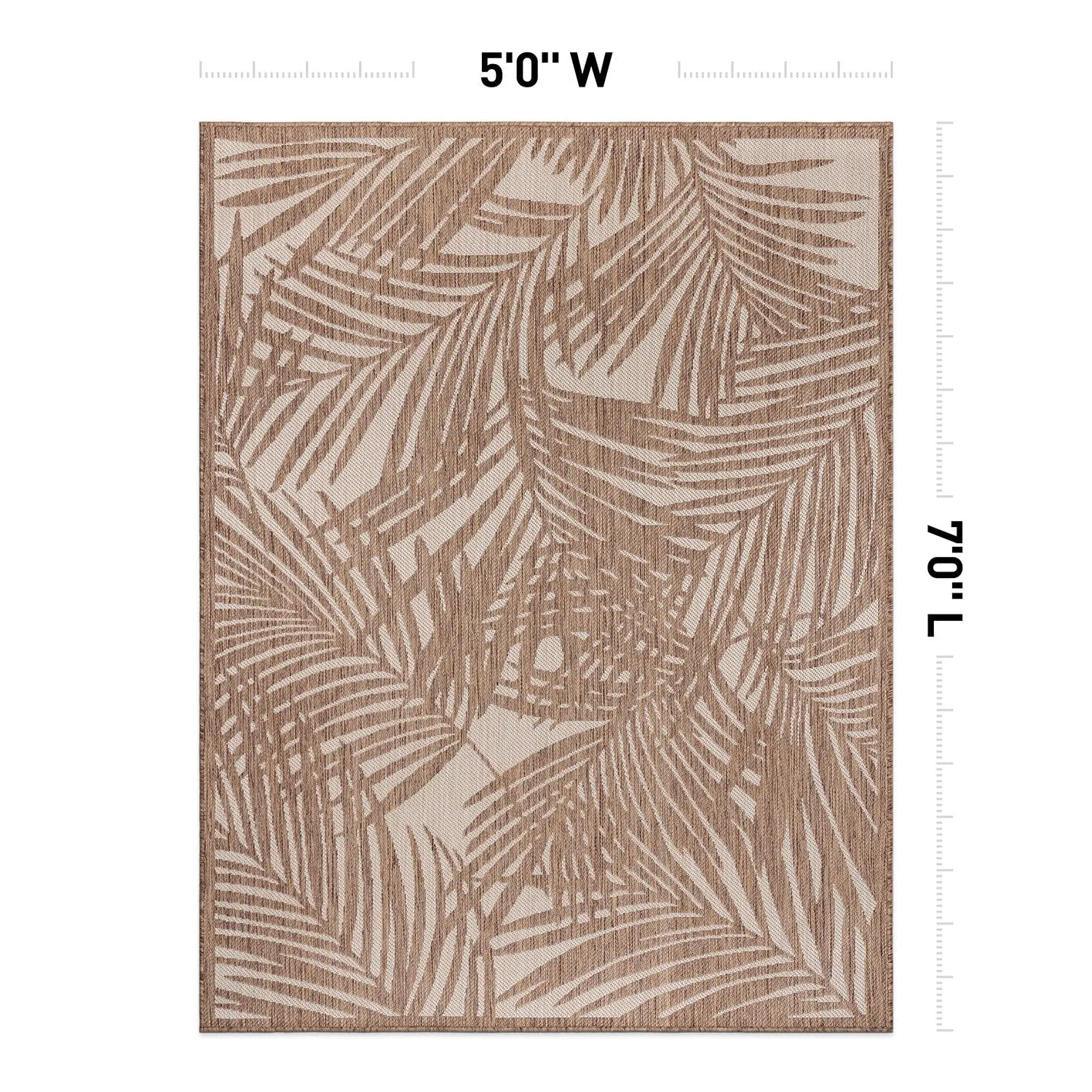 World Rug Gallery Contemporary Palm Leaf Textured Flat Weave Indoor/Outdoor Area Rug