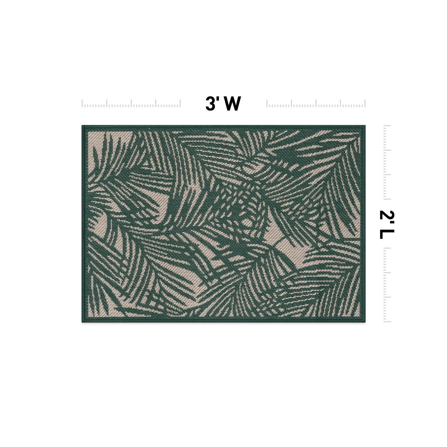World Rug Gallery Contemporary Palm Leaf Textured Flat Weave Indoor/Outdoor Area Rug
