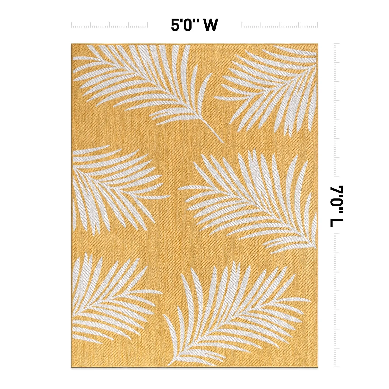 World Rug Gallery Contemporary Palm Leaves Textured Flat Weave Indoor/Outdoor Area Rug