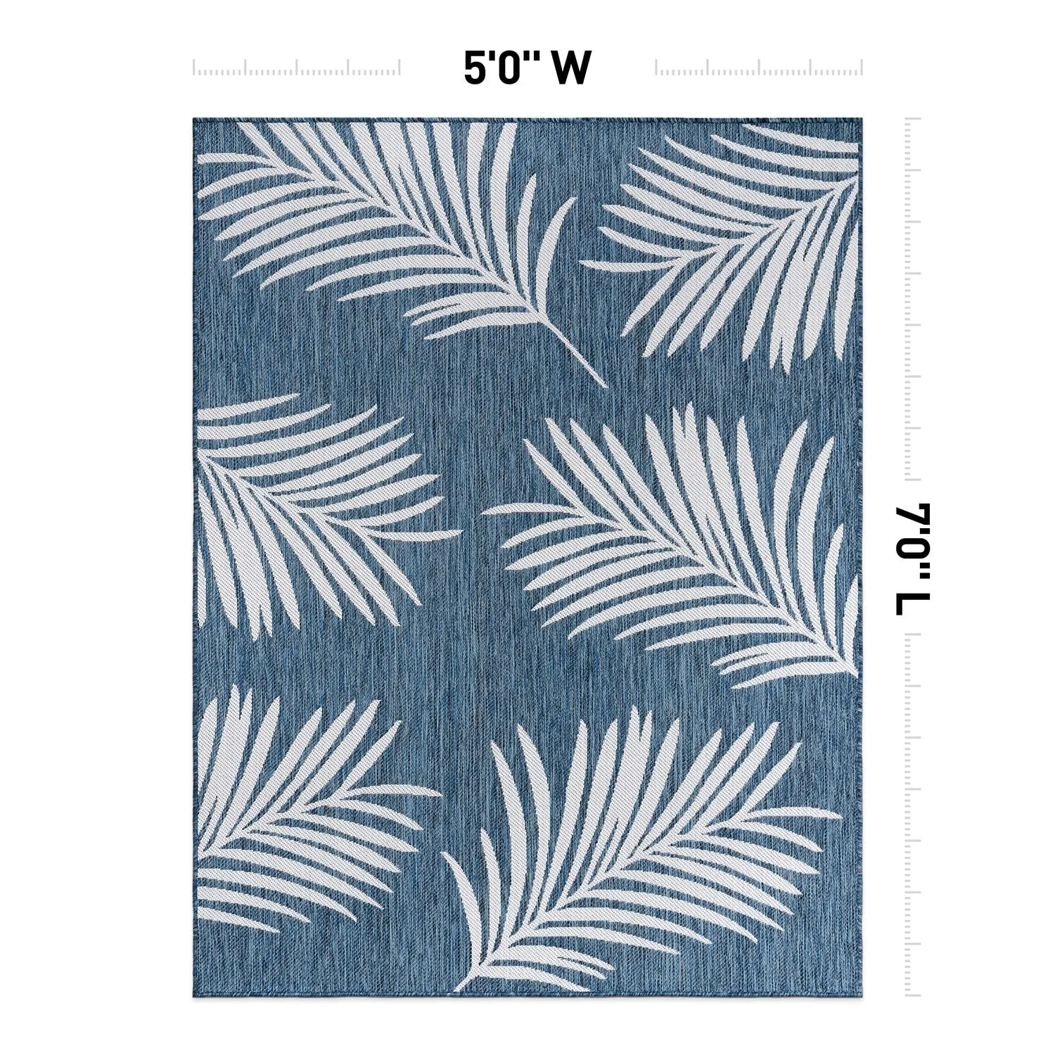 World Rug Gallery Contemporary Palm Leaves Textured Flat Weave Indoor/Outdoor Area Rug