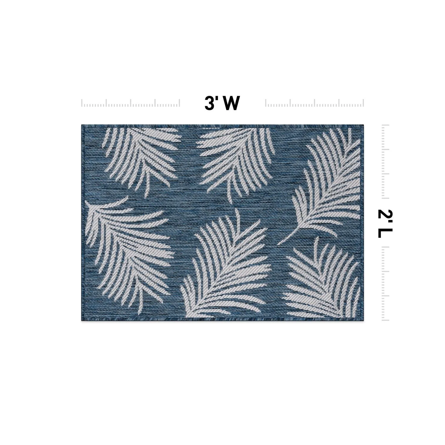 World Rug Gallery Contemporary Palm Leaves Textured Flat Weave Indoor/Outdoor Area Rug
