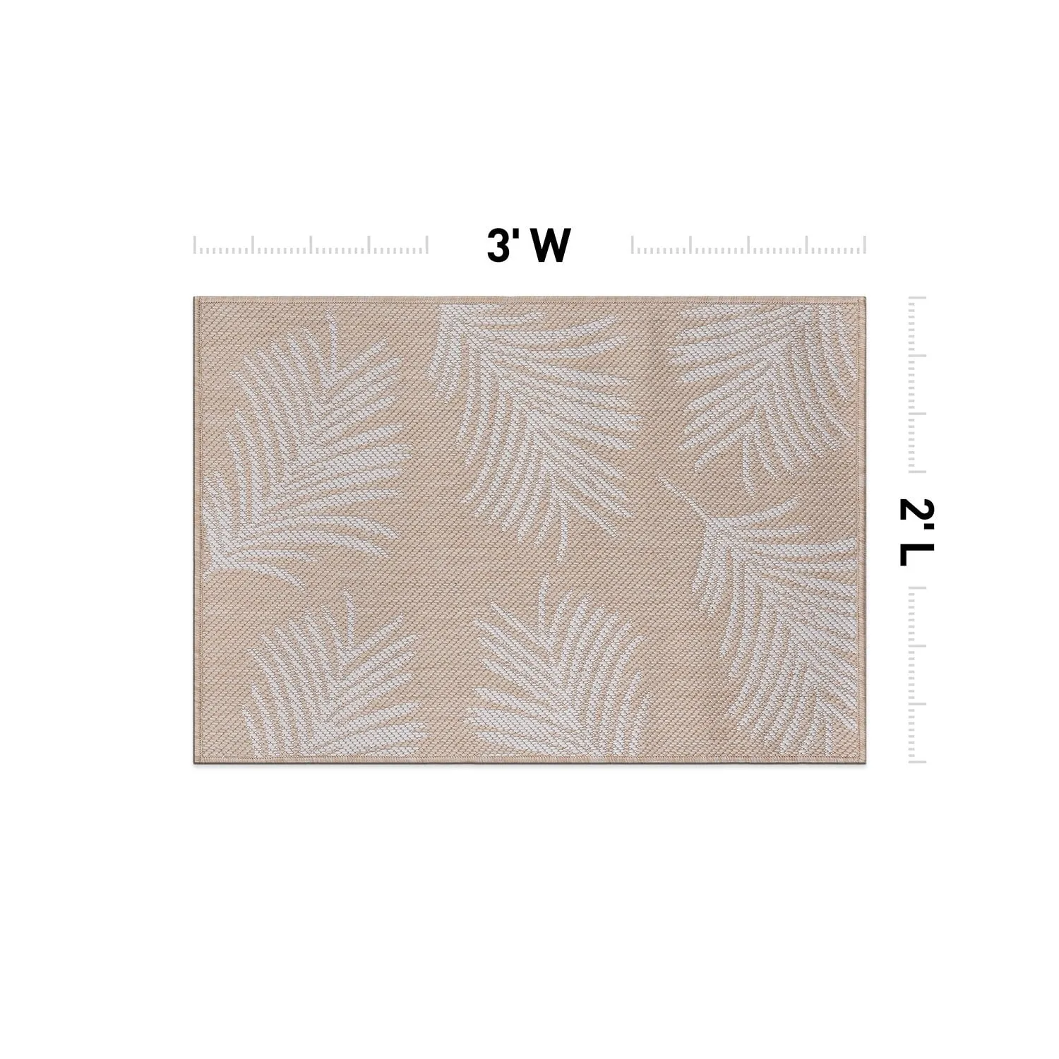 World Rug Gallery Contemporary Palm Leaves Textured Flat Weave Indoor/Outdoor Area Rug