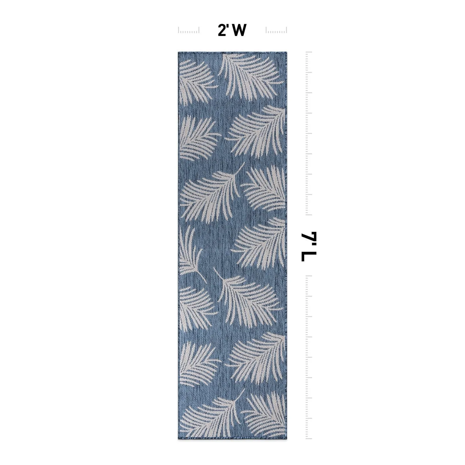 World Rug Gallery Contemporary Palm Leaves Textured Flat Weave Indoor/Outdoor Area Rug