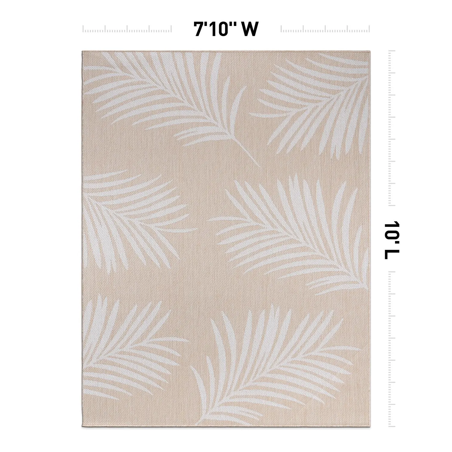 World Rug Gallery Contemporary Palm Leaves Textured Flat Weave Indoor/Outdoor Area Rug