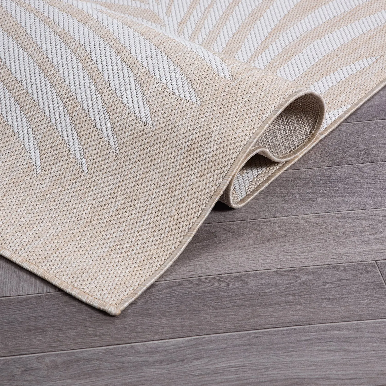 World Rug Gallery Contemporary Palm Leaves Textured Flat Weave Indoor/Outdoor Area Rug