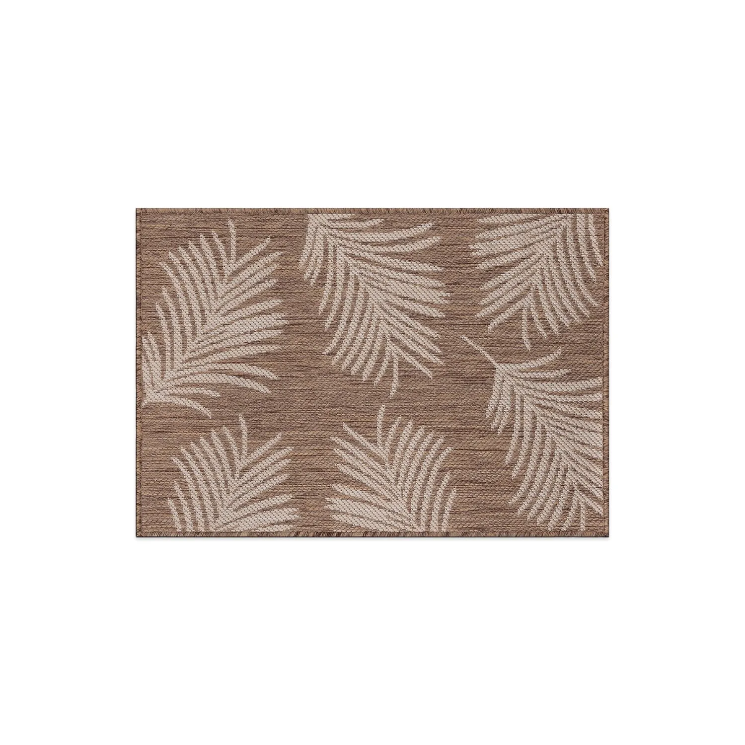 World Rug Gallery Contemporary Palm Leaves Textured Flat Weave Indoor/Outdoor Area Rug