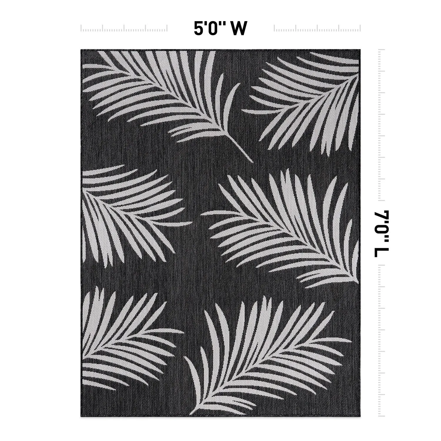 World Rug Gallery Contemporary Palm Leaves Textured Flat Weave Indoor/Outdoor Area Rug