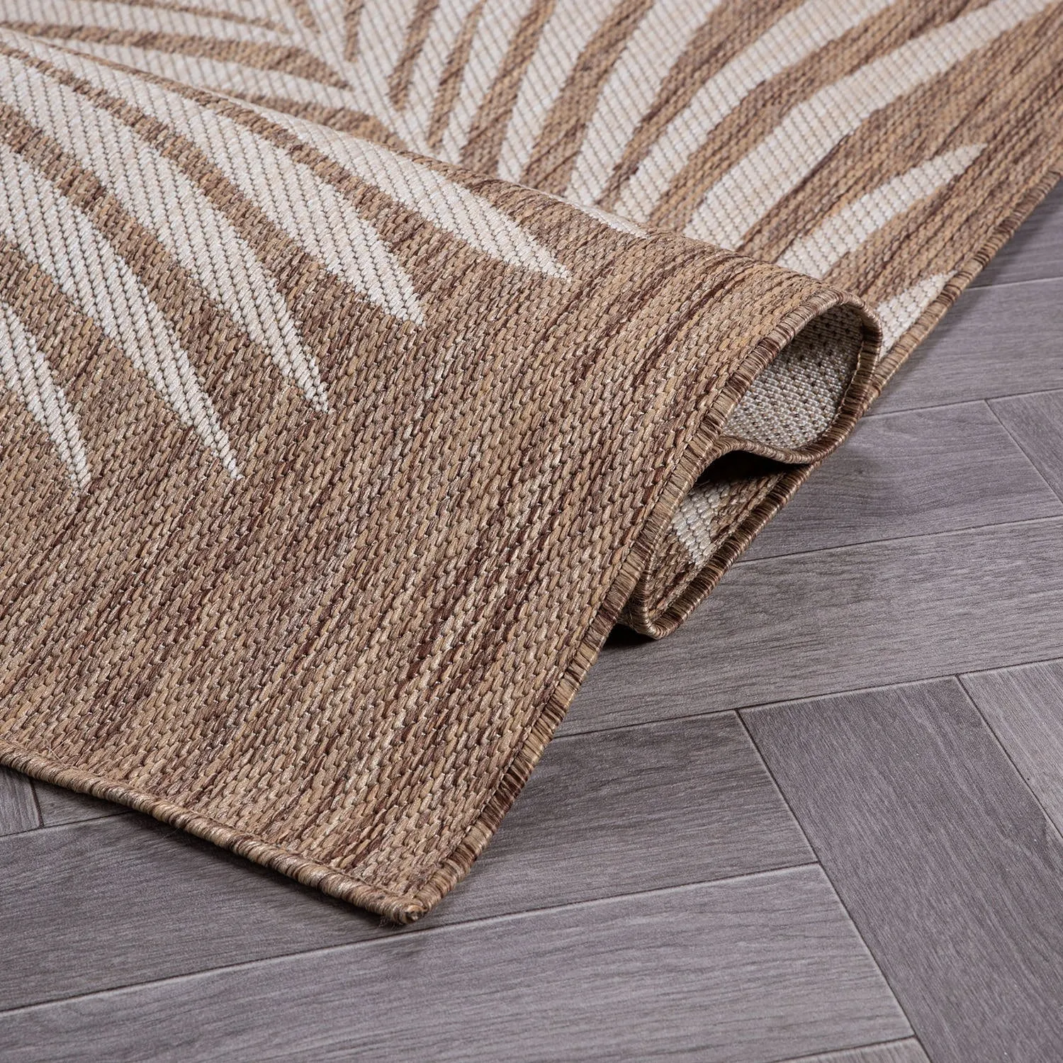 World Rug Gallery Contemporary Palm Leaves Textured Flat Weave Indoor/Outdoor Area Rug