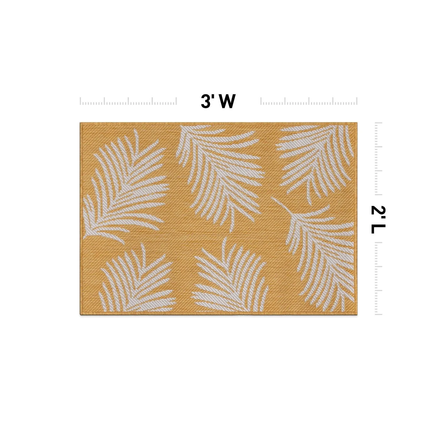 World Rug Gallery Contemporary Palm Leaves Textured Flat Weave Indoor/Outdoor Area Rug