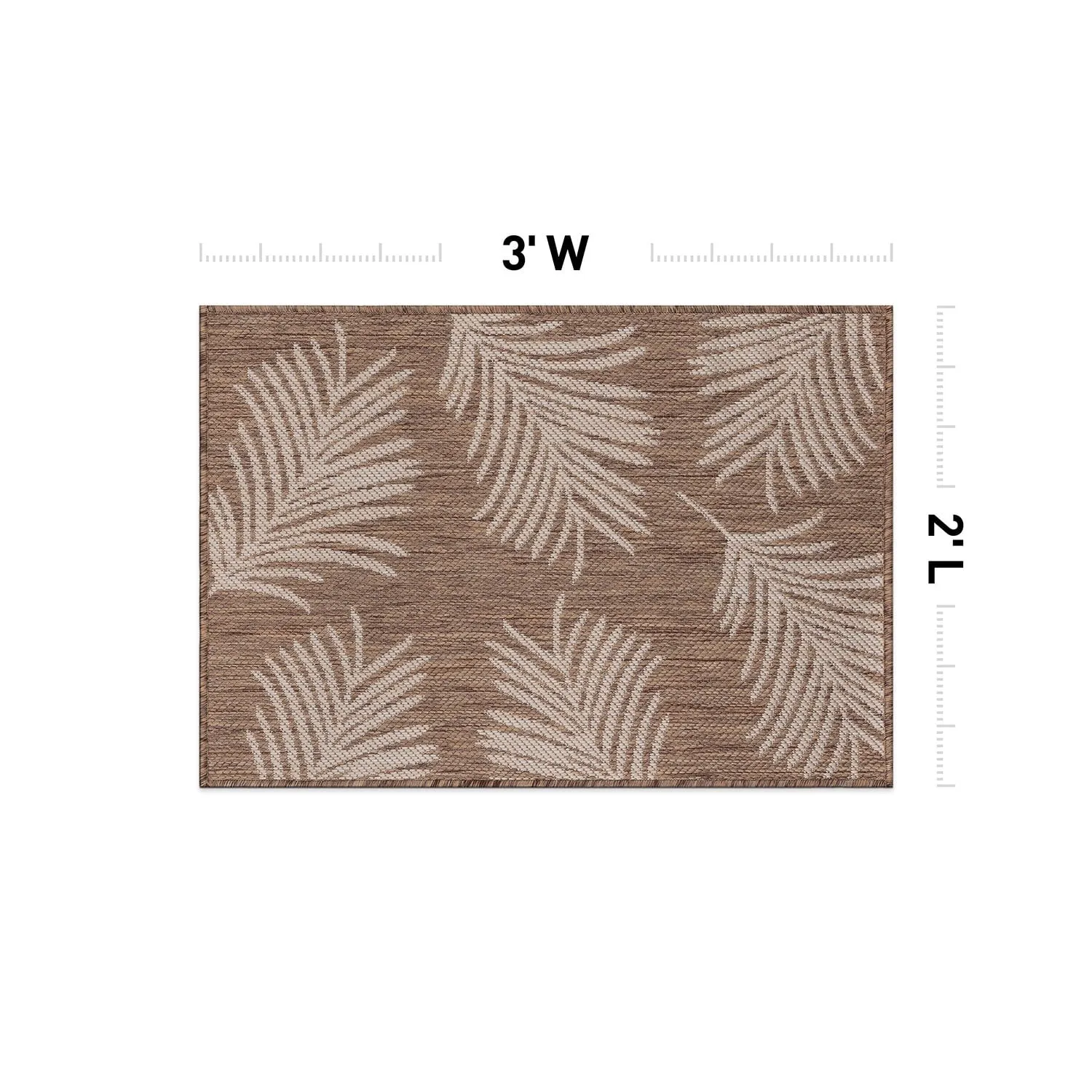 World Rug Gallery Contemporary Palm Leaves Textured Flat Weave Indoor/Outdoor Area Rug
