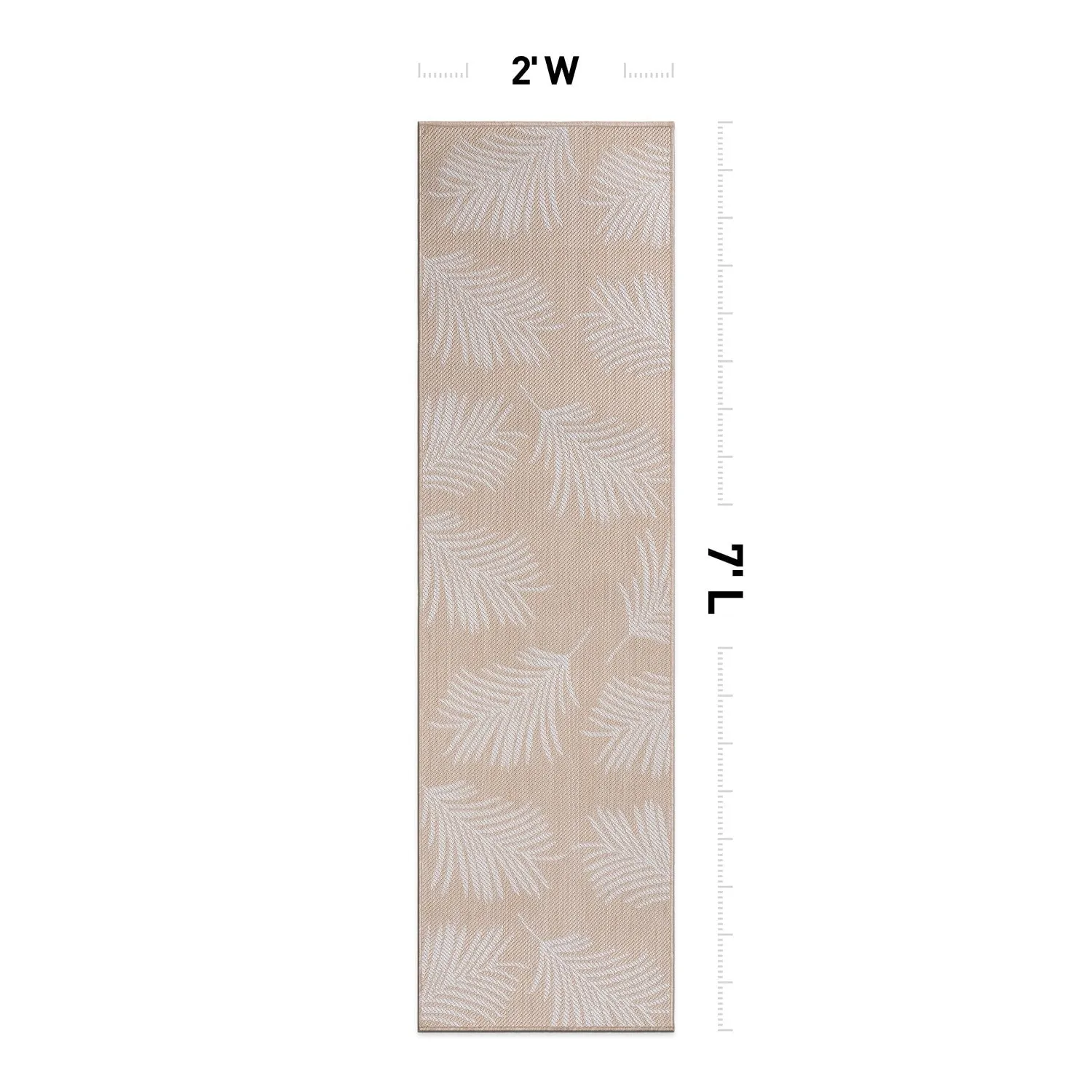 World Rug Gallery Contemporary Palm Leaves Textured Flat Weave Indoor/Outdoor Area Rug