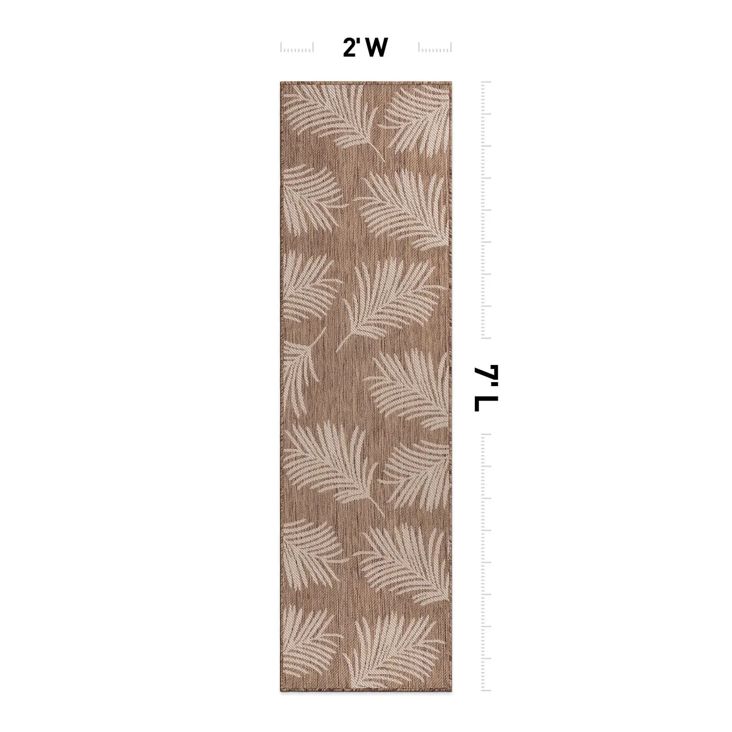 World Rug Gallery Contemporary Palm Leaves Textured Flat Weave Indoor/Outdoor Area Rug