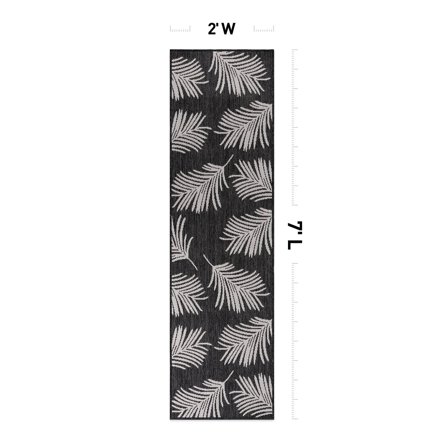 World Rug Gallery Contemporary Palm Leaves Textured Flat Weave Indoor/Outdoor Area Rug