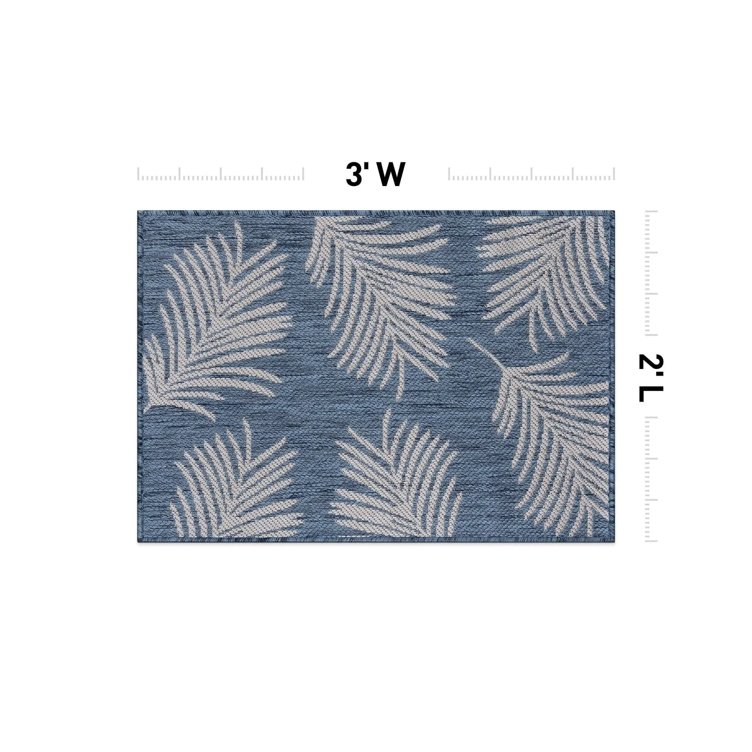 World Rug Gallery Contemporary Palm Leaves Textured Flat Weave Indoor/Outdoor Area Rug