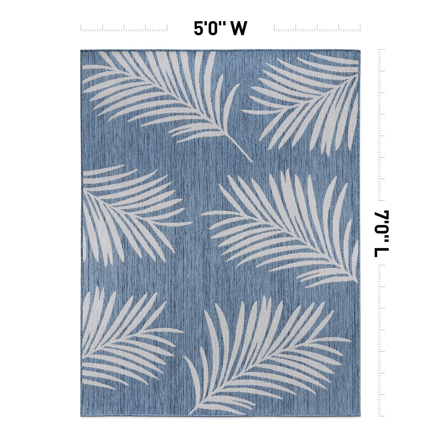 World Rug Gallery Contemporary Palm Leaves Textured Flat Weave Indoor/Outdoor Area Rug