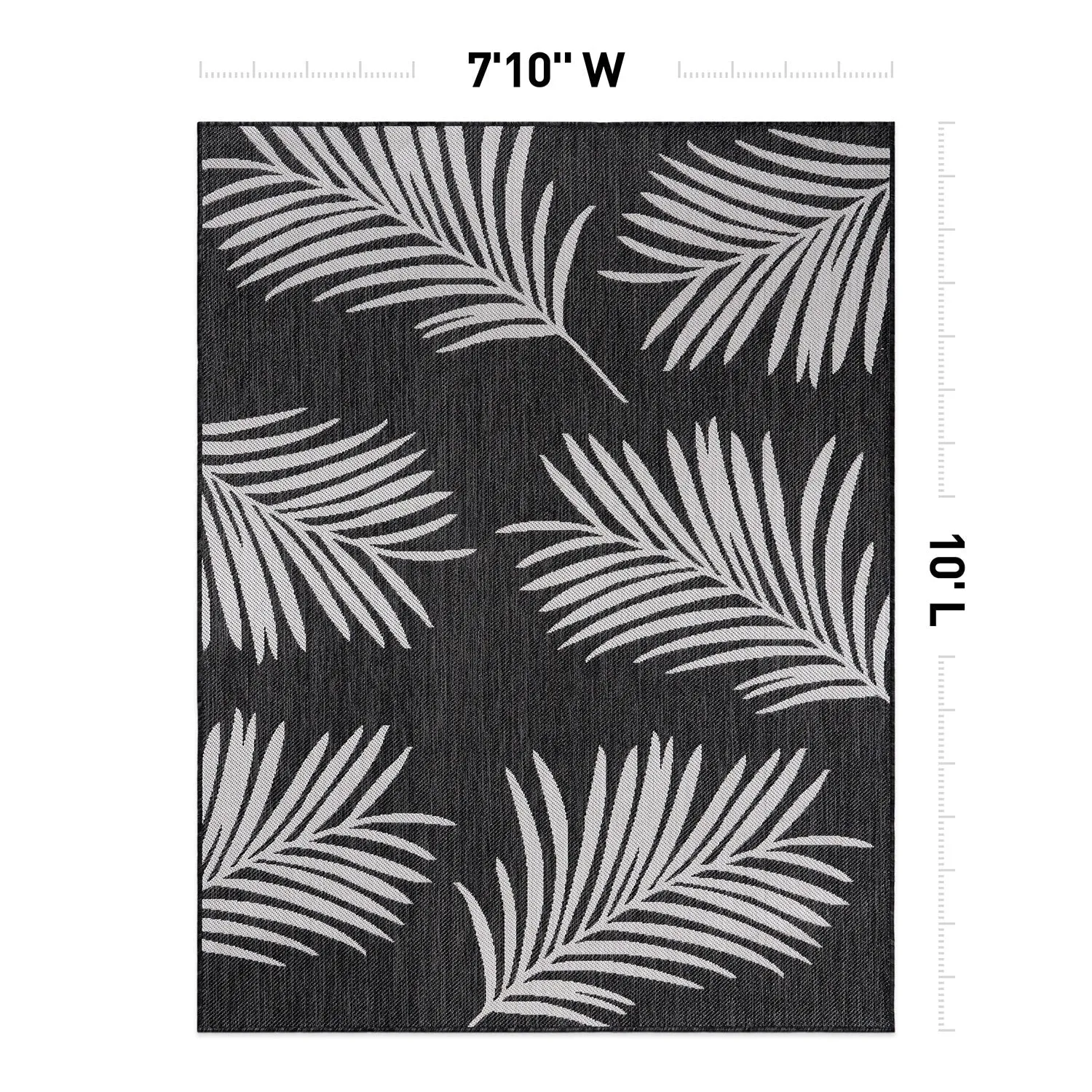 World Rug Gallery Contemporary Palm Leaves Textured Flat Weave Indoor/Outdoor Area Rug