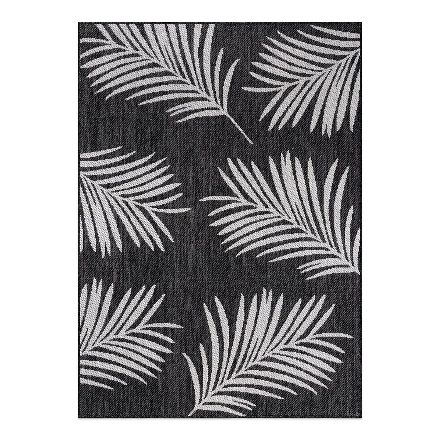 World Rug Gallery Contemporary Palm Leaves Textured Flat Weave Indoor/Outdoor Area Rug