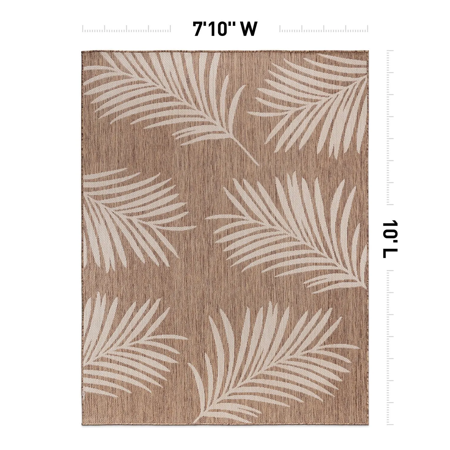 World Rug Gallery Contemporary Palm Leaves Textured Flat Weave Indoor/Outdoor Area Rug