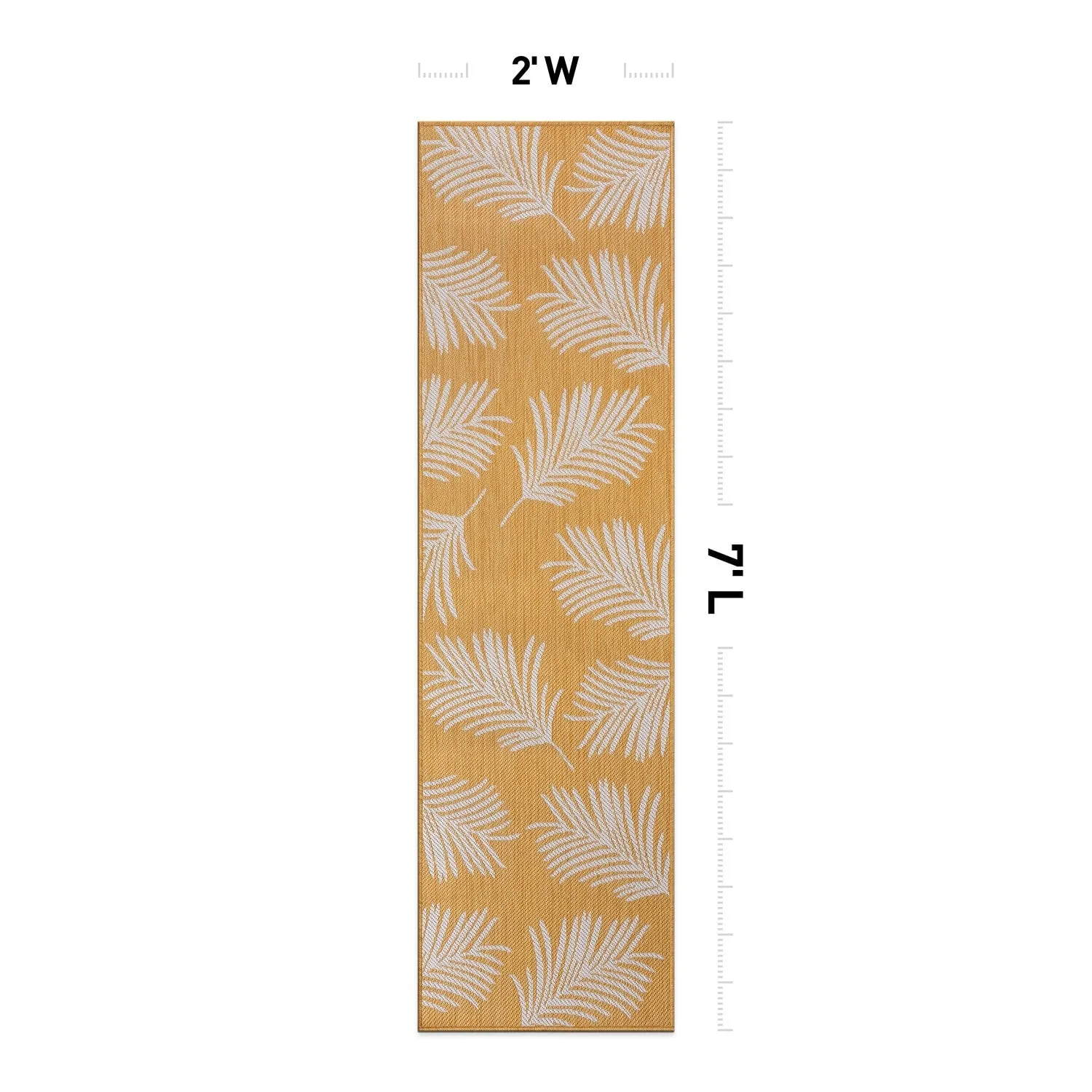 World Rug Gallery Contemporary Palm Leaves Textured Flat Weave Indoor/Outdoor Area Rug