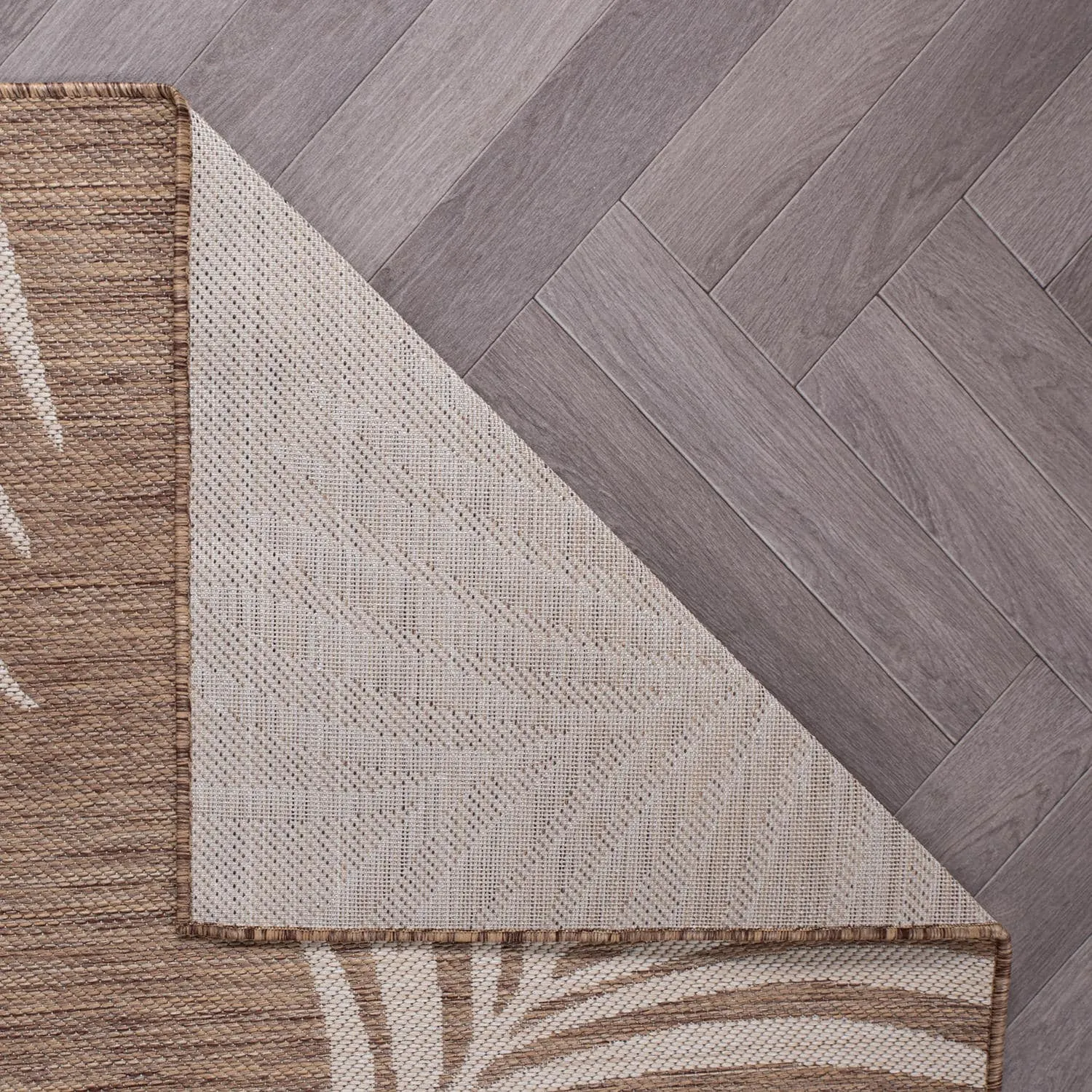 World Rug Gallery Contemporary Palm Leaves Textured Flat Weave Indoor/Outdoor Area Rug