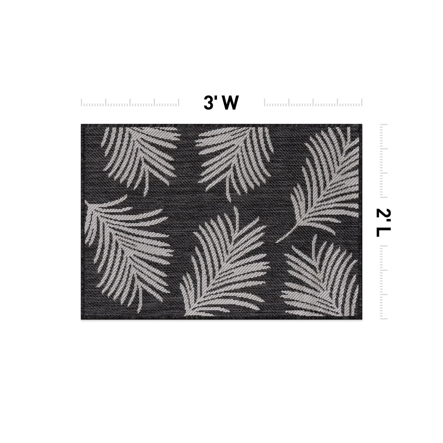 World Rug Gallery Contemporary Palm Leaves Textured Flat Weave Indoor/Outdoor Area Rug