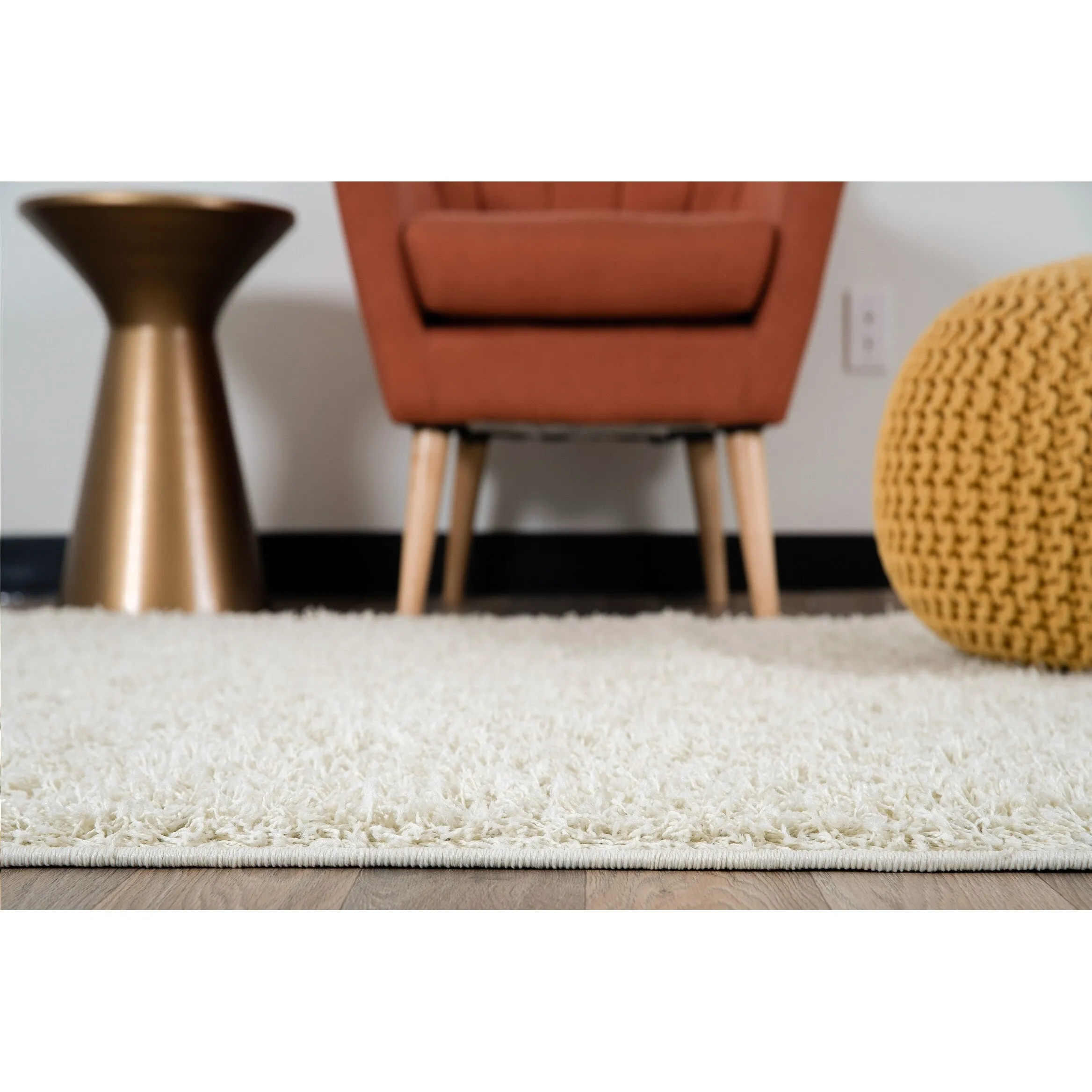 World Rug Gallery Contemporary Solid Cozy Plush Shag Area Rug