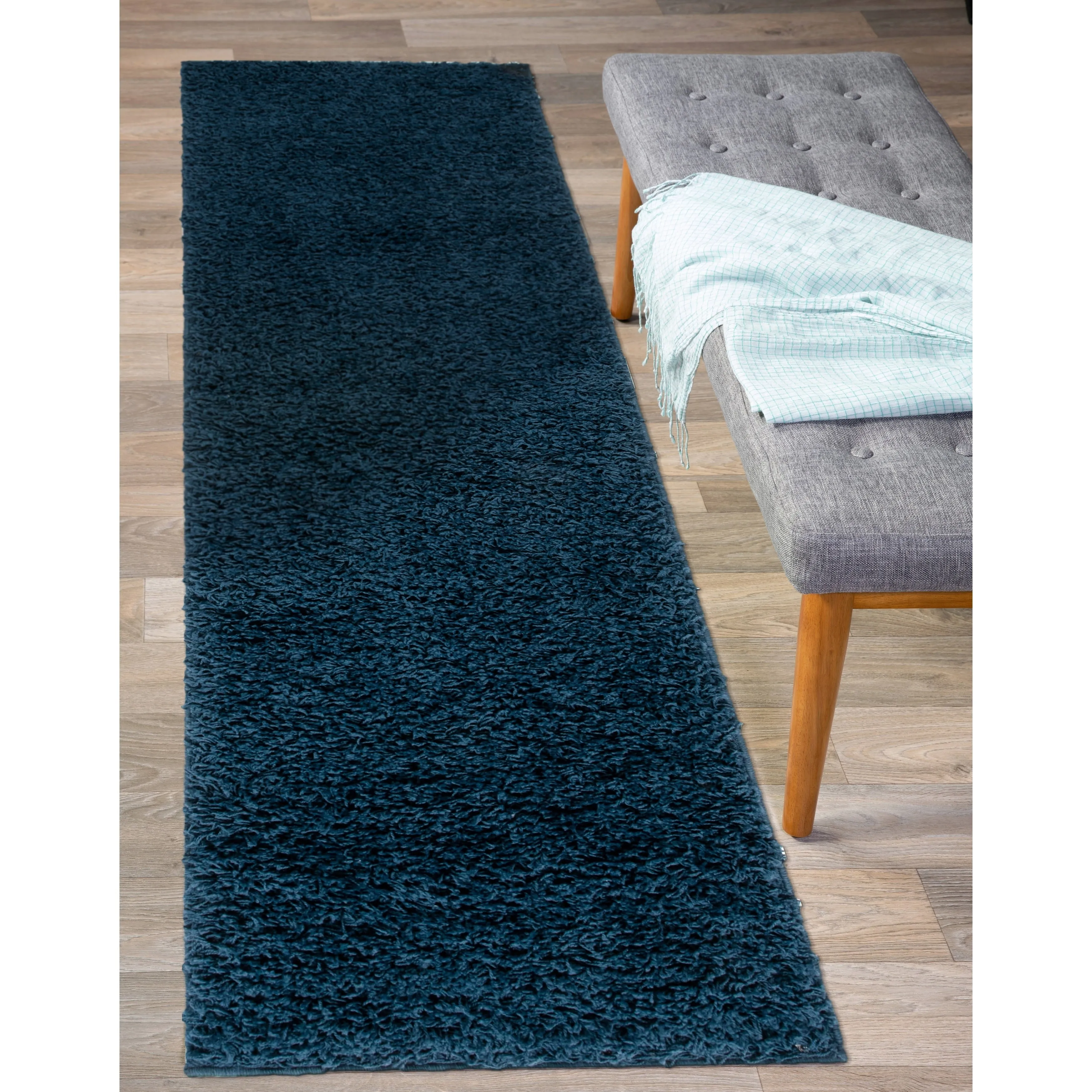World Rug Gallery Contemporary Solid Cozy Plush Shag Area Rug
