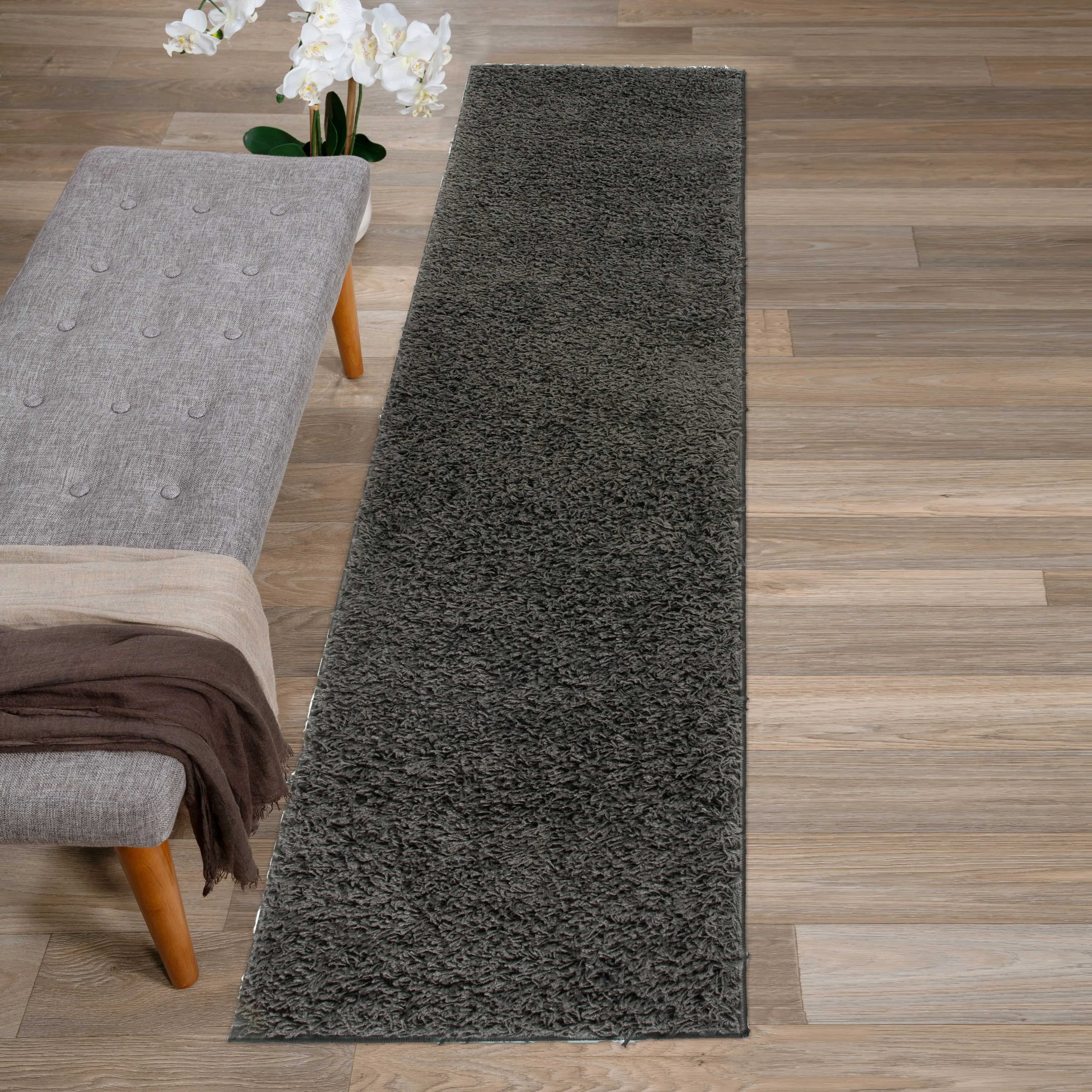 World Rug Gallery Contemporary Solid Cozy Plush Shag Area Rug