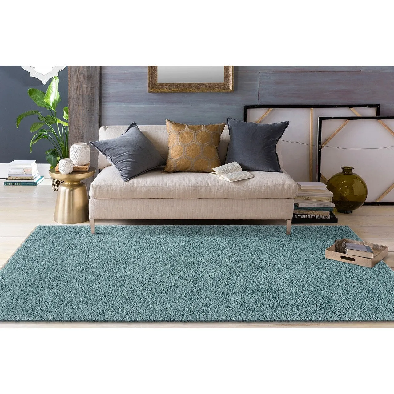 World Rug Gallery Contemporary Solid Cozy Plush Shag Area Rug
