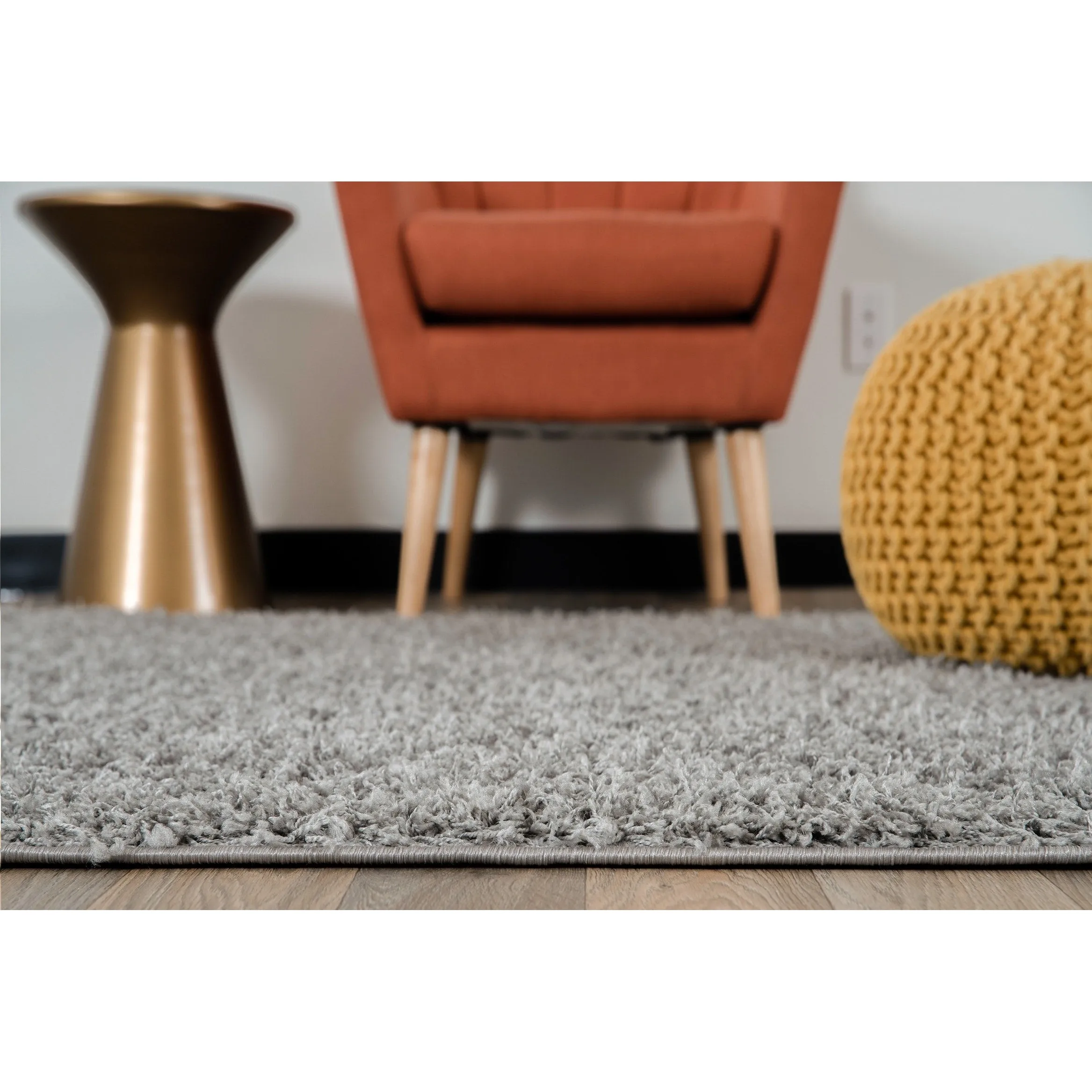 World Rug Gallery Contemporary Solid Cozy Plush Shag Area Rug