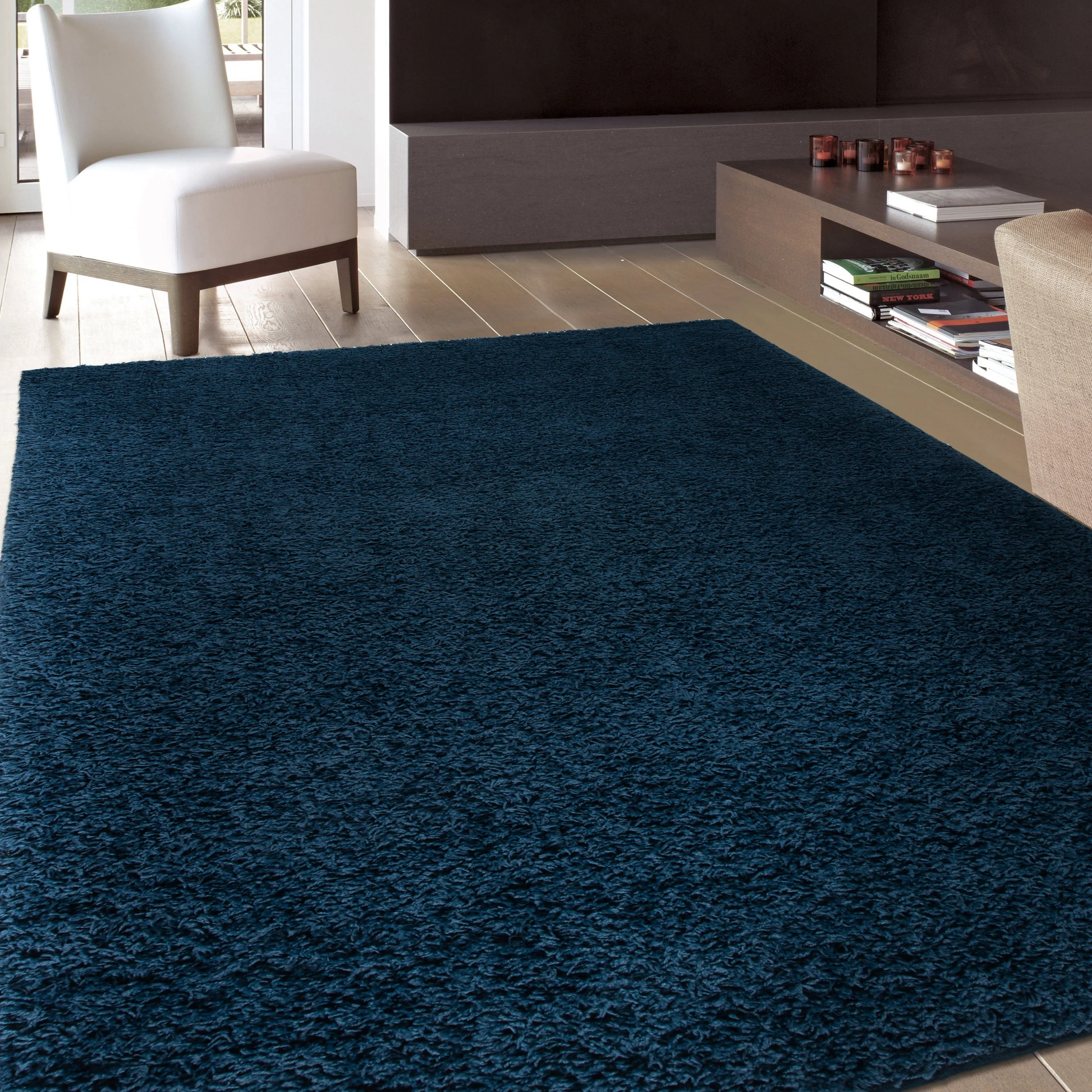 World Rug Gallery Contemporary Solid Cozy Plush Shag Area Rug
