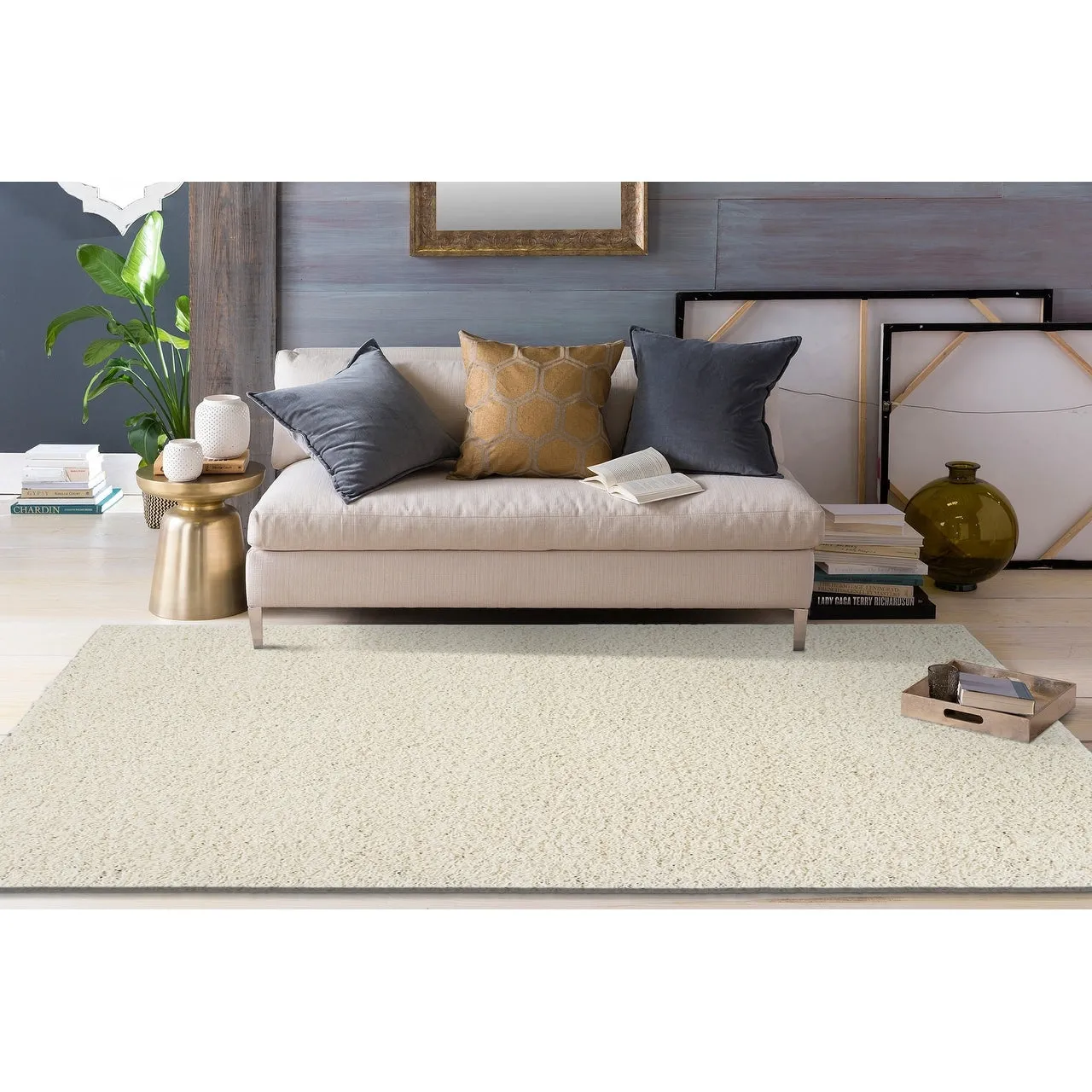 World Rug Gallery Contemporary Solid Cozy Plush Shag Area Rug