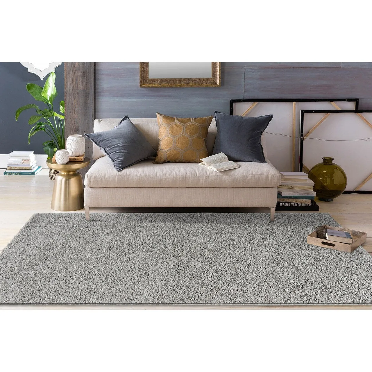 World Rug Gallery Contemporary Solid Cozy Plush Shag Area Rug