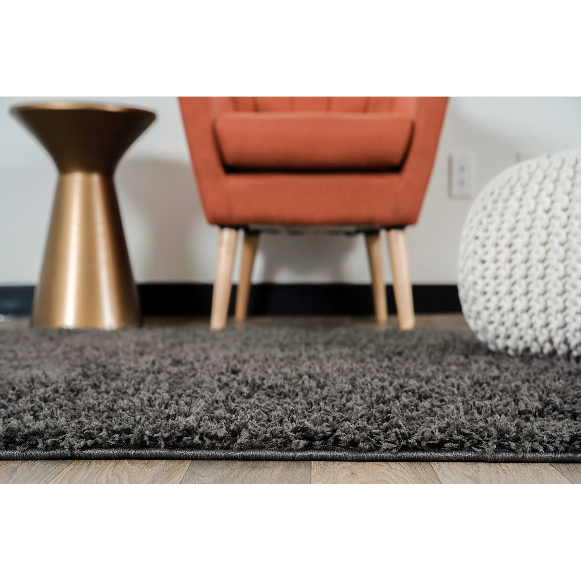 World Rug Gallery Contemporary Solid Cozy Plush Shag Area Rug
