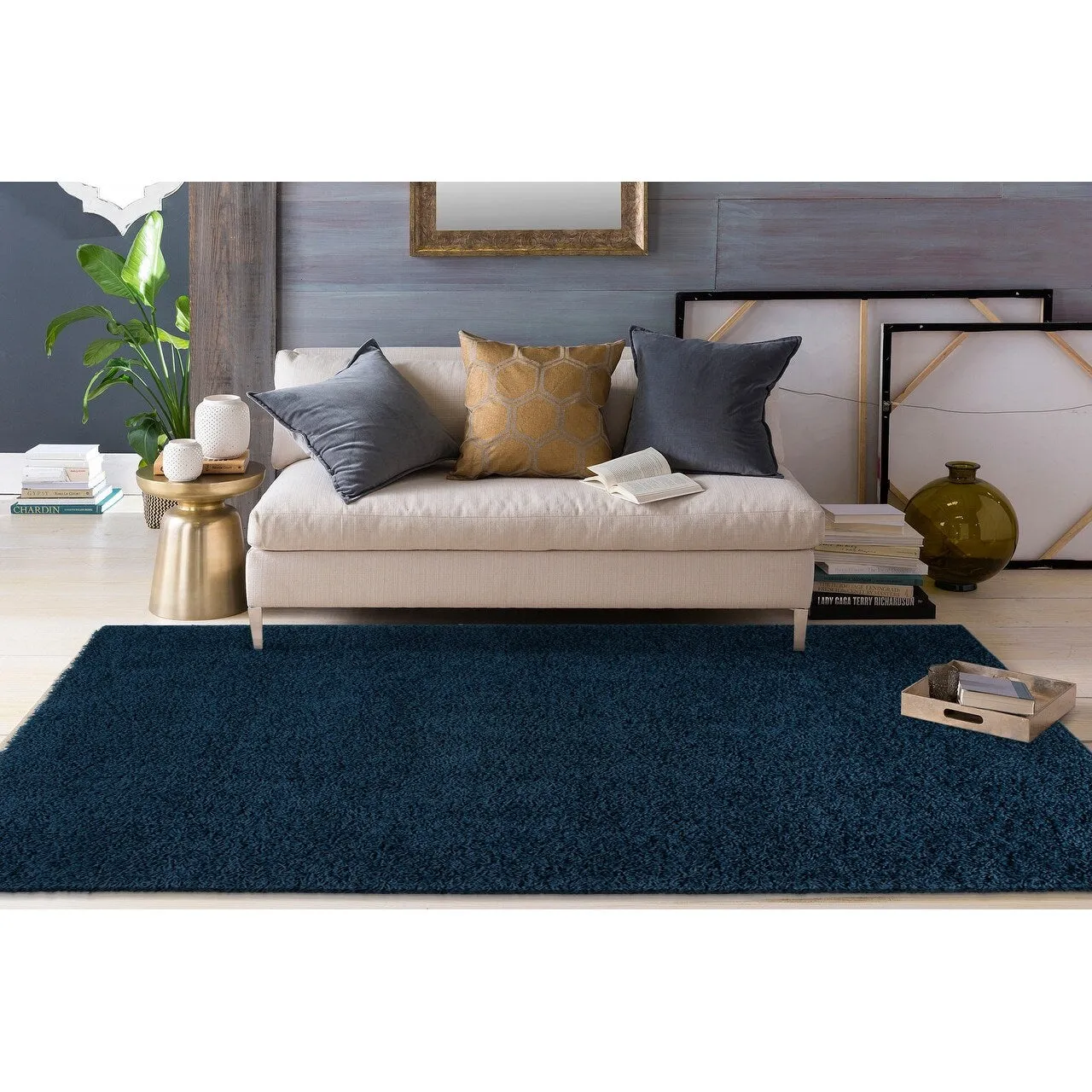 World Rug Gallery Contemporary Solid Cozy Plush Shag Area Rug