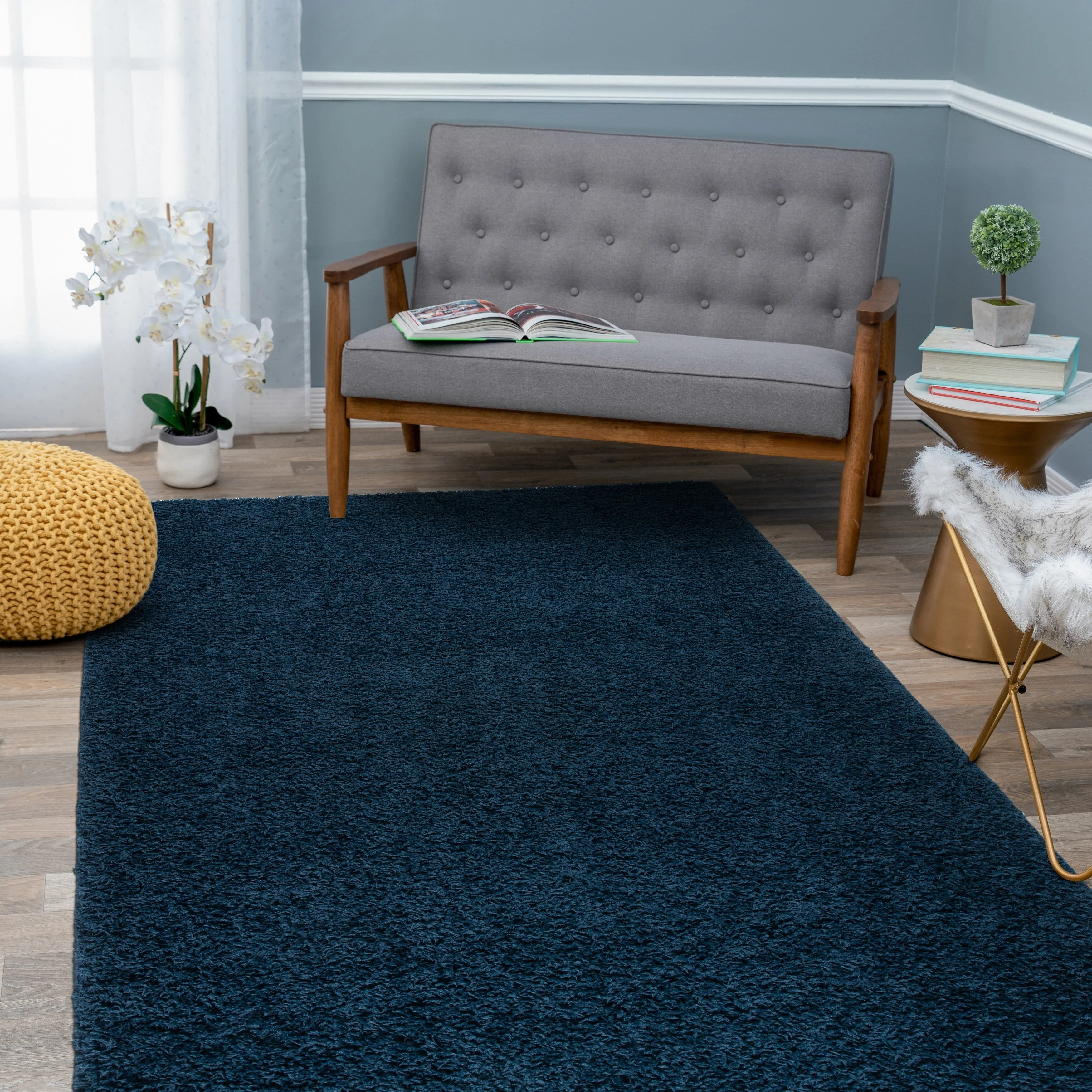 World Rug Gallery Contemporary Solid Cozy Plush Shag Area Rug