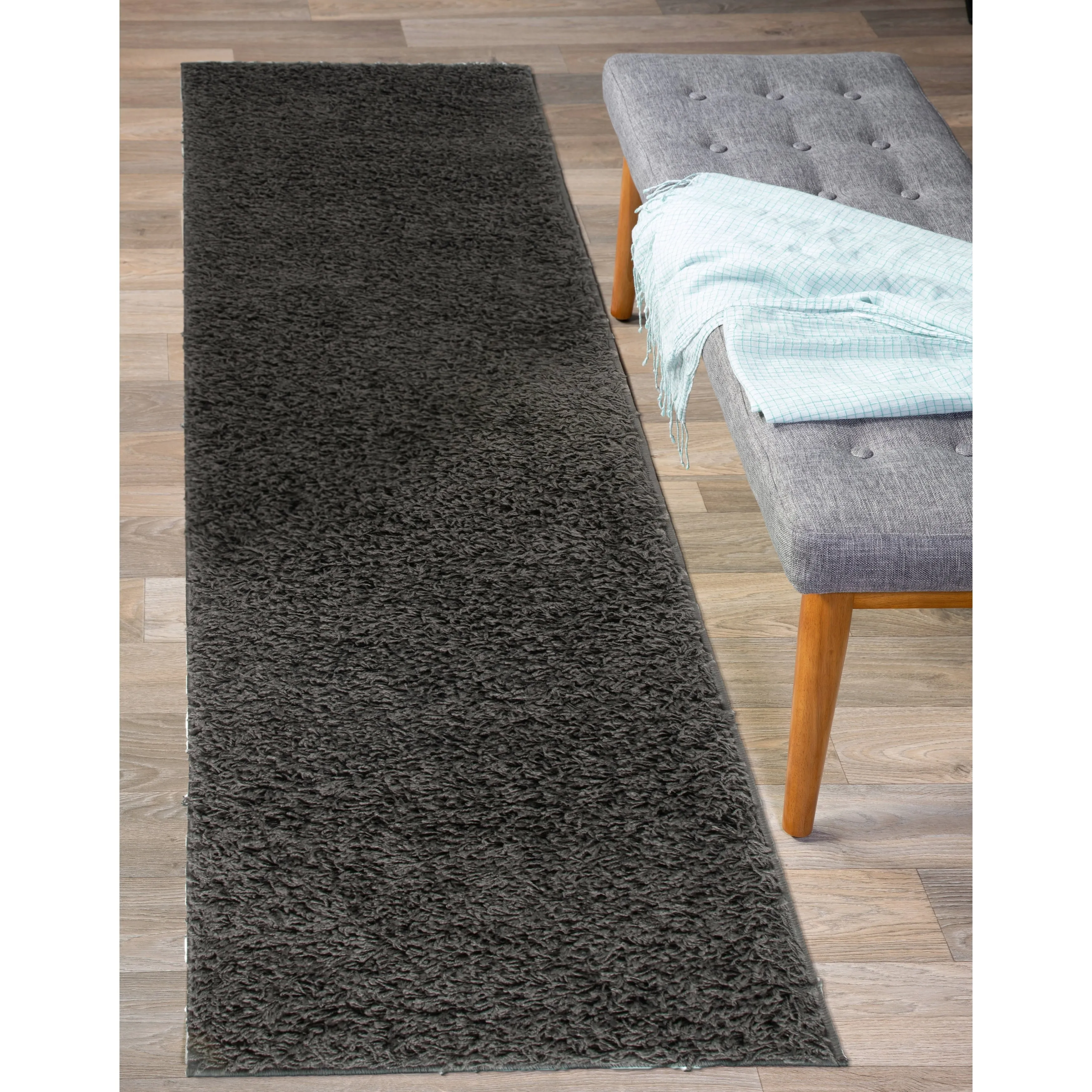World Rug Gallery Contemporary Solid Cozy Plush Shag Area Rug