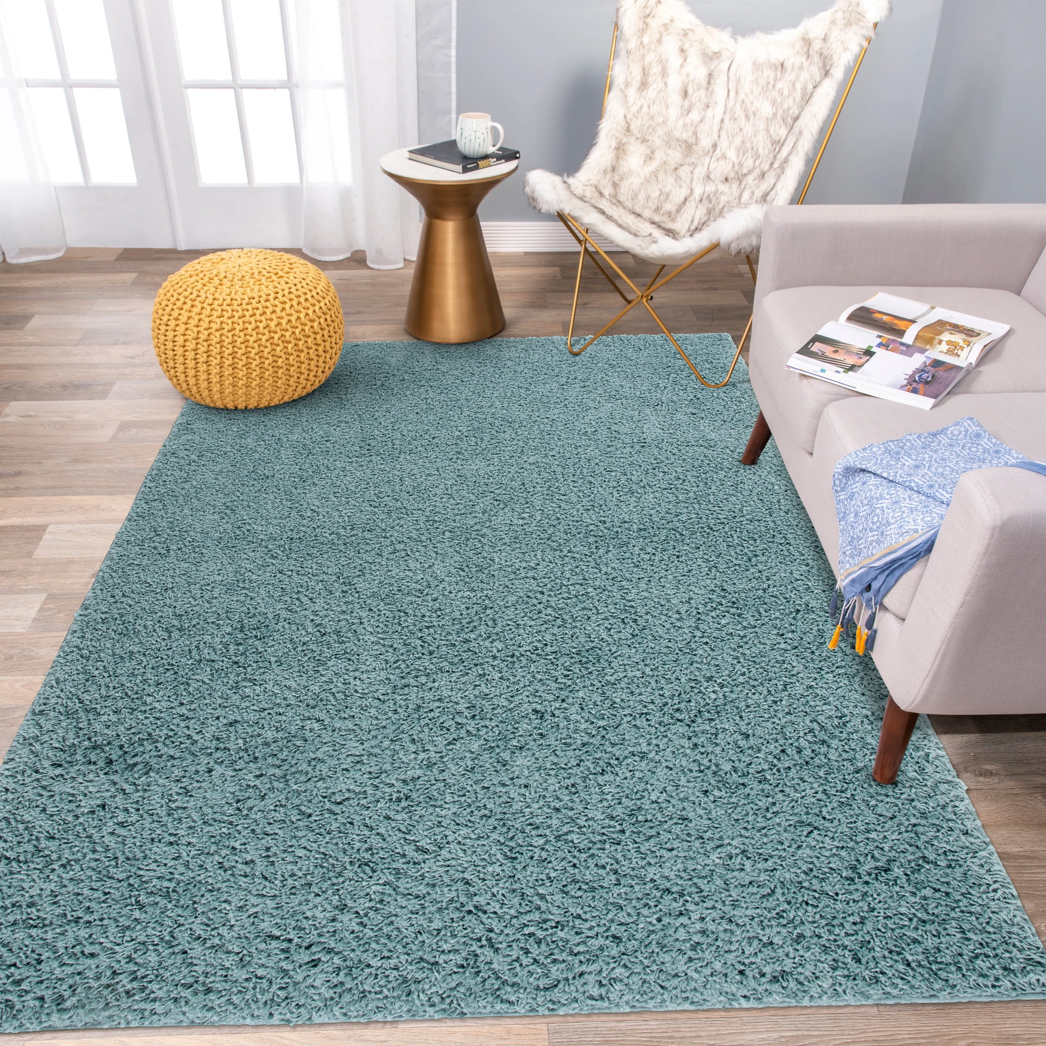 World Rug Gallery Contemporary Solid Cozy Plush Shag Area Rug