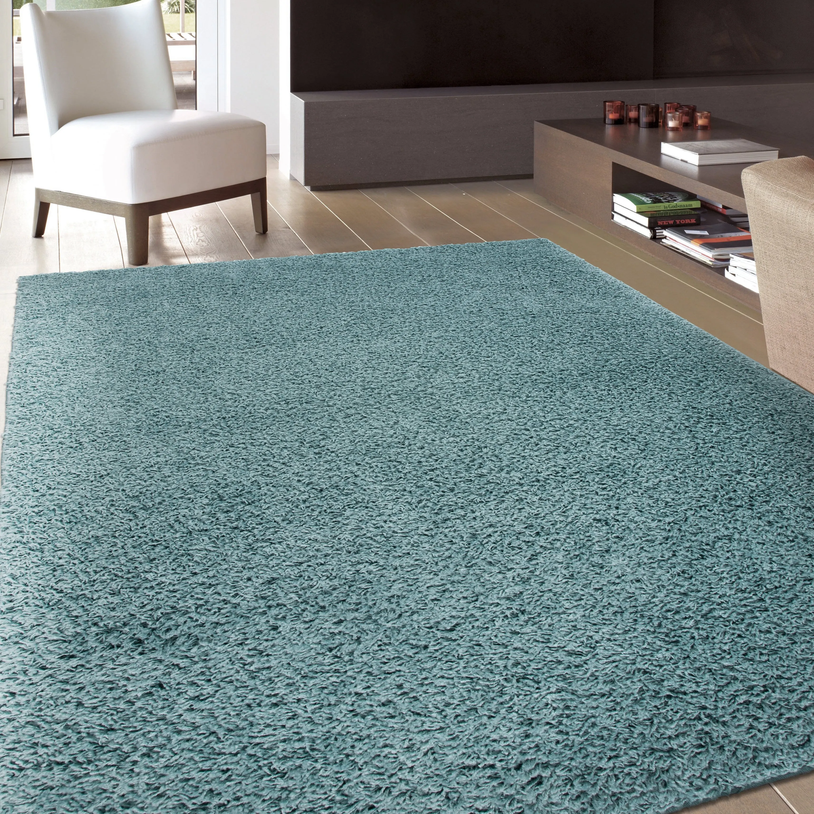 World Rug Gallery Contemporary Solid Cozy Plush Shag Area Rug